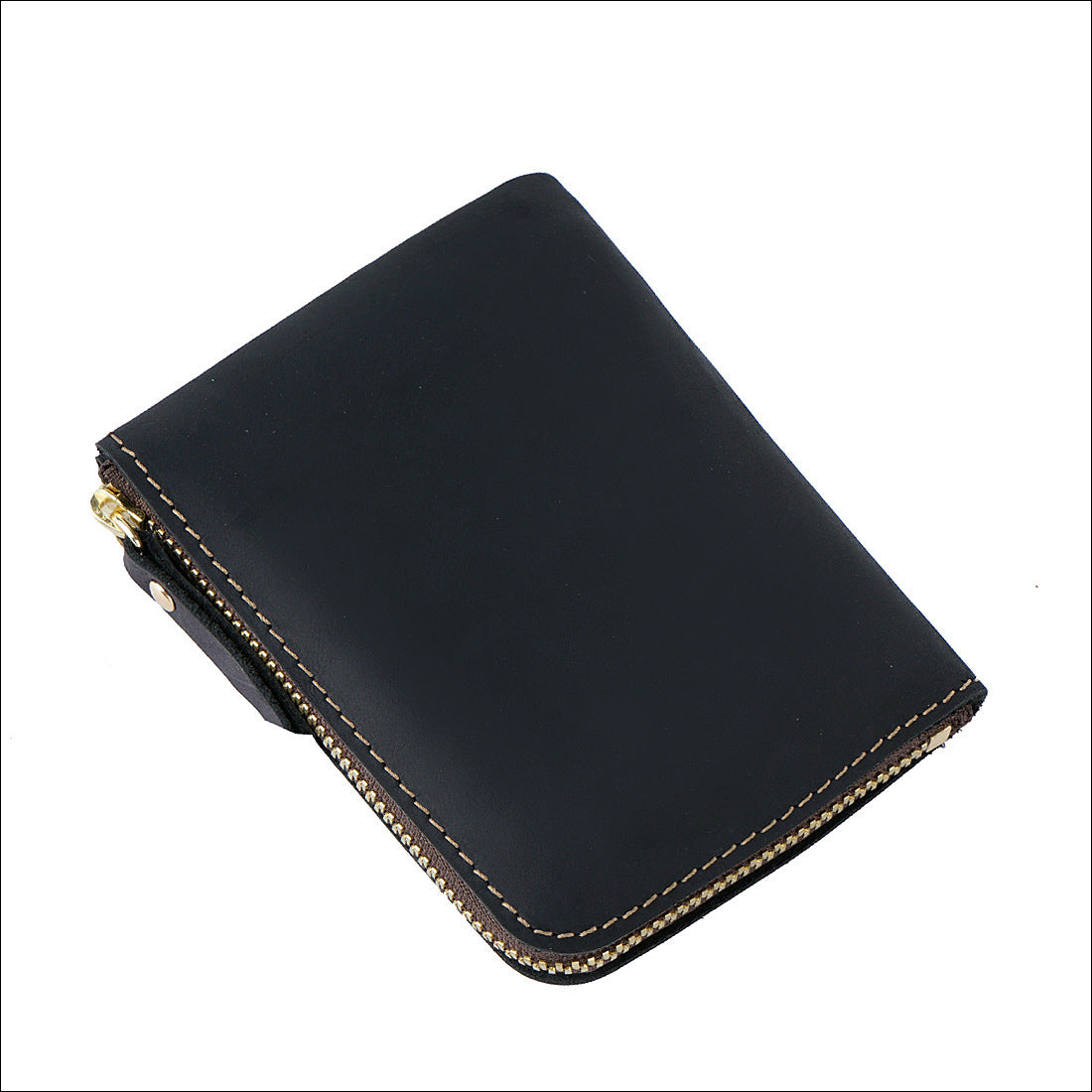 Handmade Vintage Leather Zipper Wallet - Crazy Horse Style - ArtOm_farm™ LEATHER 