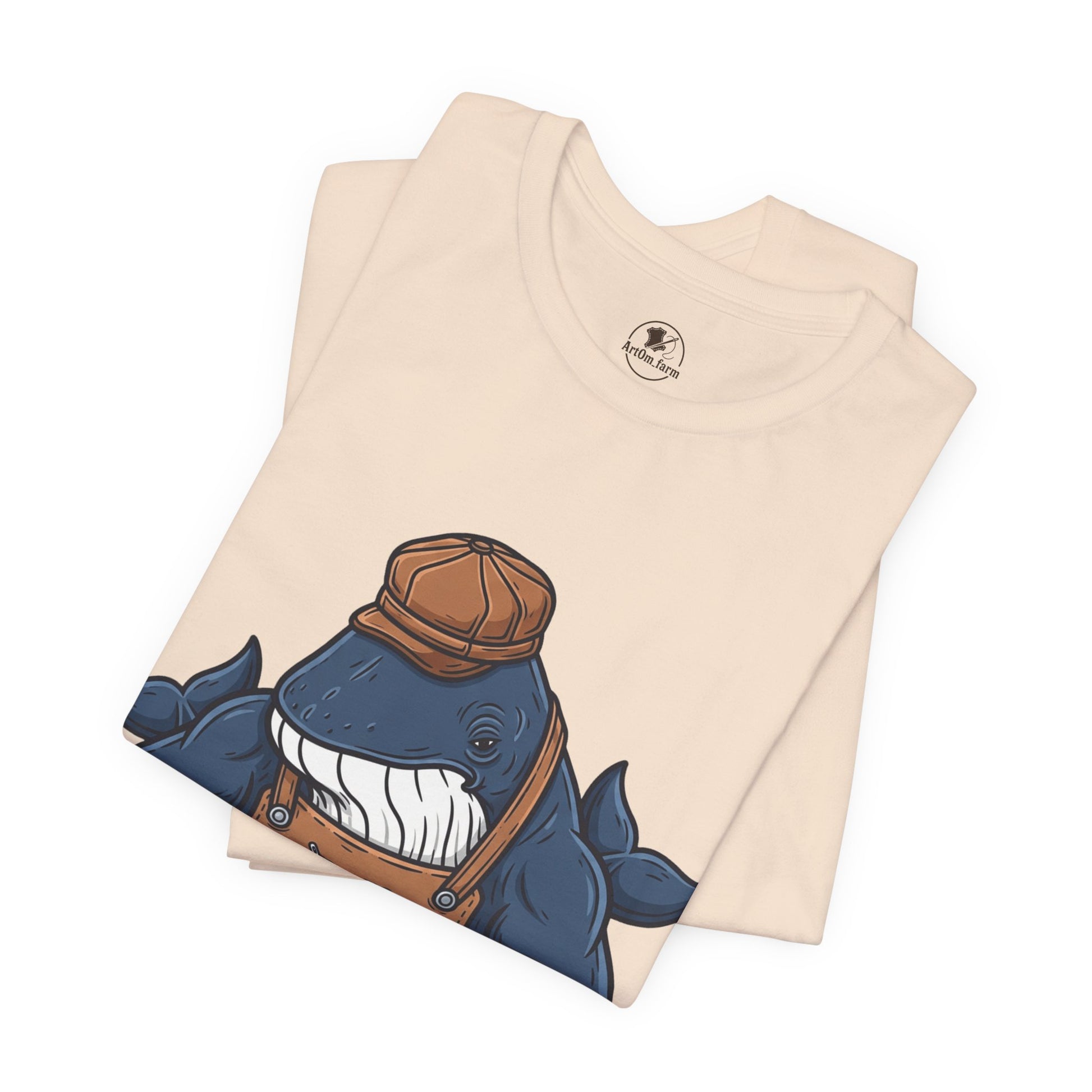Crafty Shark Tee - Fun Unisex Casual Shirt for Ocean Lovers, Unique Gift Idea and Art Inspired Apparel - ArtOm_farm™ LEATHER 