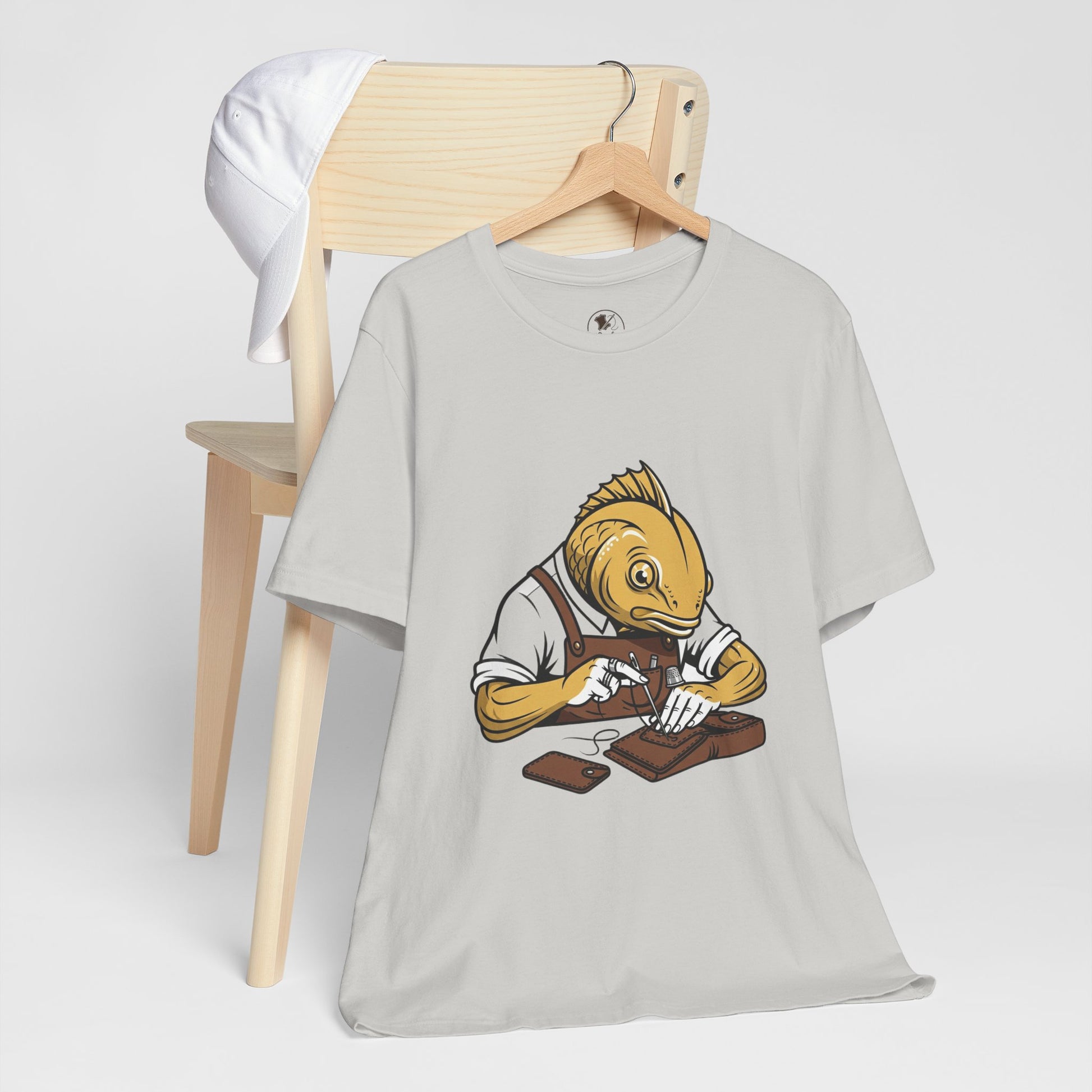 Creative Fish Artist Tee - Unique Graphic Tee for Art Lovers, Eco-Friendly Casual Wear - ArtOm_farm™ LEATHER 