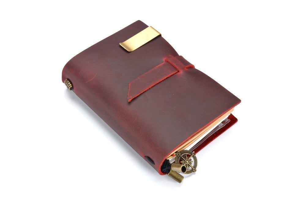 Vintage Leather Diary - Genuine Crazy Horse Leather Journal in Vintage Style - ArtOm_farm™ LEATHER