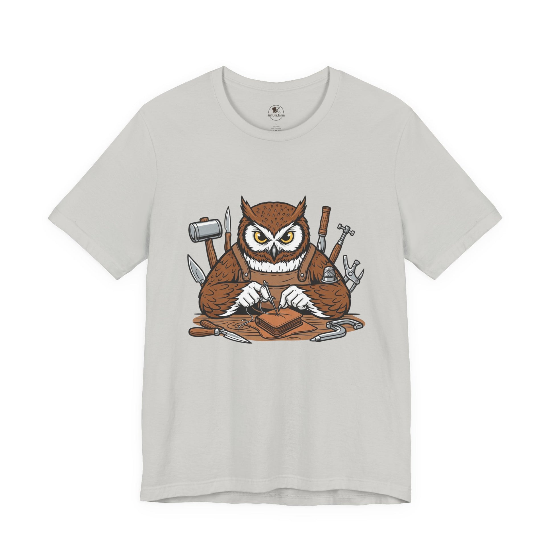 Owl Artisan Tee - Perfect Gift for Craft Lovers and Nature Enthusiasts, Handmade Casual Wear - ArtOm_farm™ LEATHER 