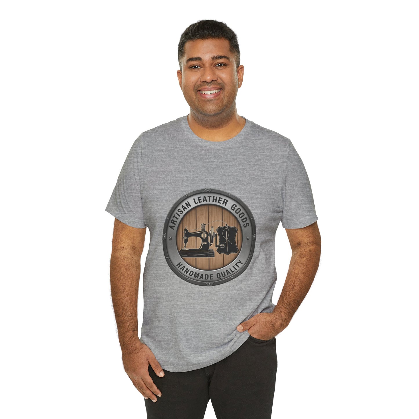 Artisan Leather Goods T-Shirt for Casual Wear, Handmade Quality Tee - Perfect Gift for Crafters and Father's Day - ArtOm_farm™ LEATHER