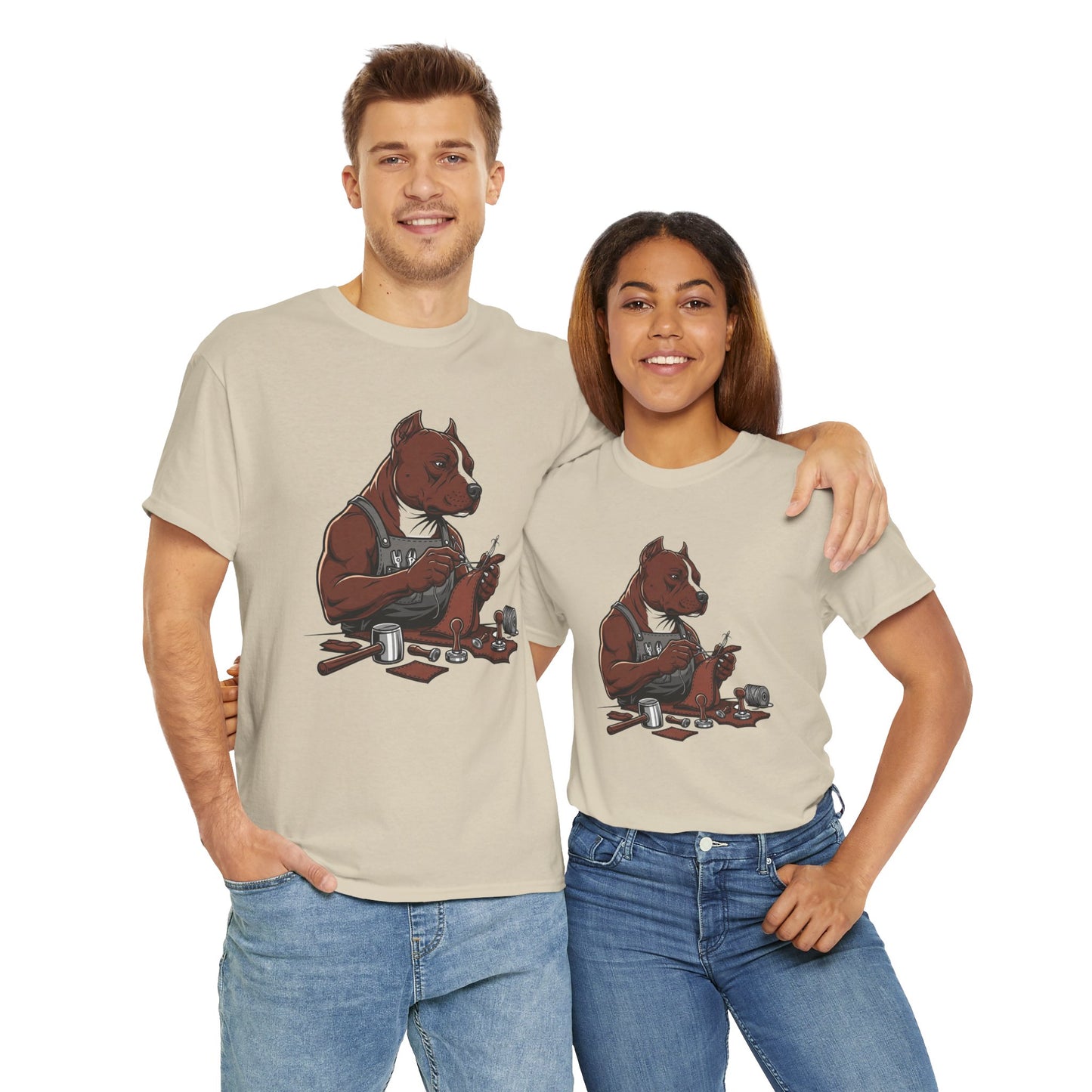 Artistic Dog Lover Tee - Casual Graphic T-Shirt for Pet Owners, Ideal Gift for Birthdays and Holidays - ArtOm_farm™ LEATHER 