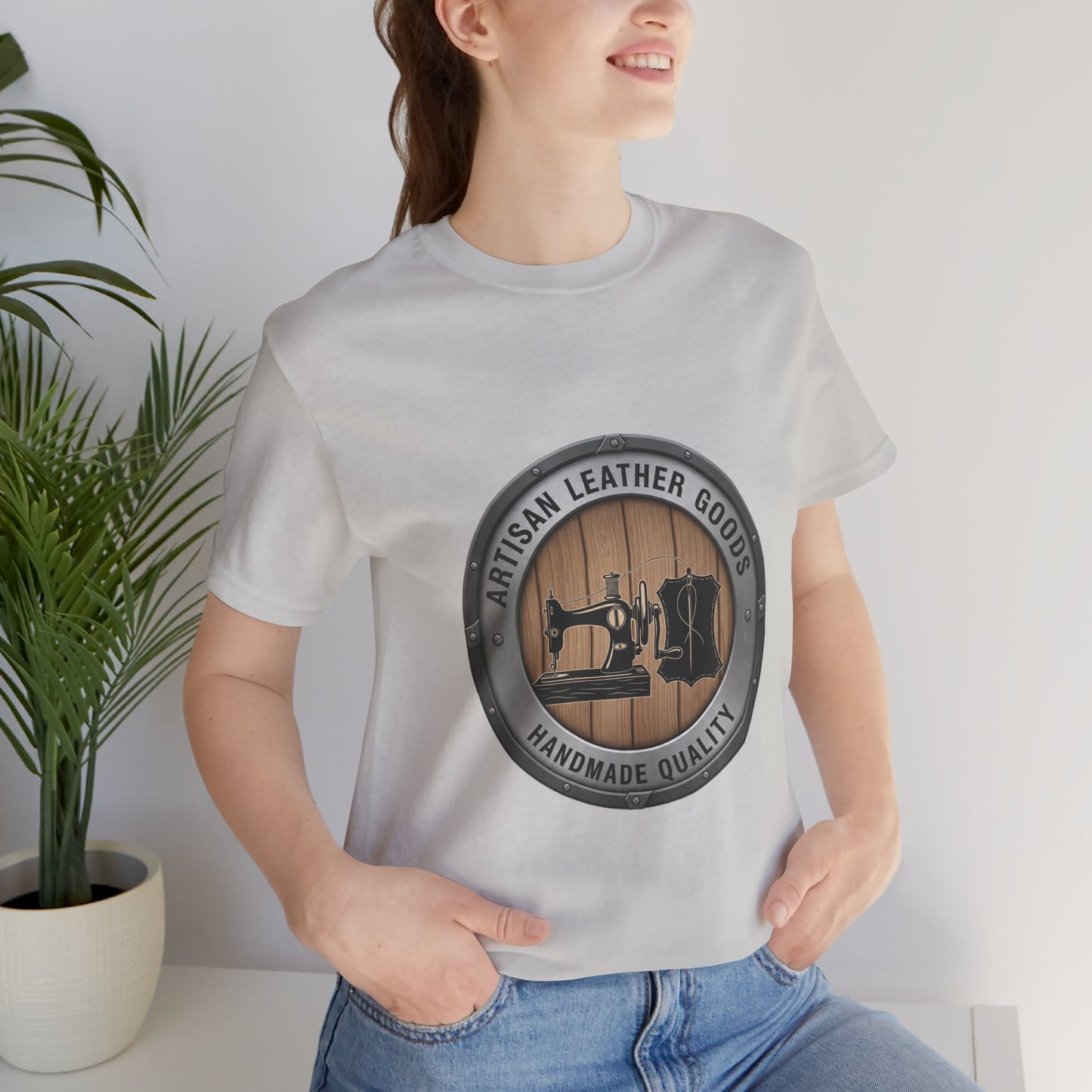 Artisan Leather Goods T-Shirt for Casual Wear, Handmade Quality Tee - Perfect Gift for Crafters and Father's Day - ArtOm_farm™ LEATHER