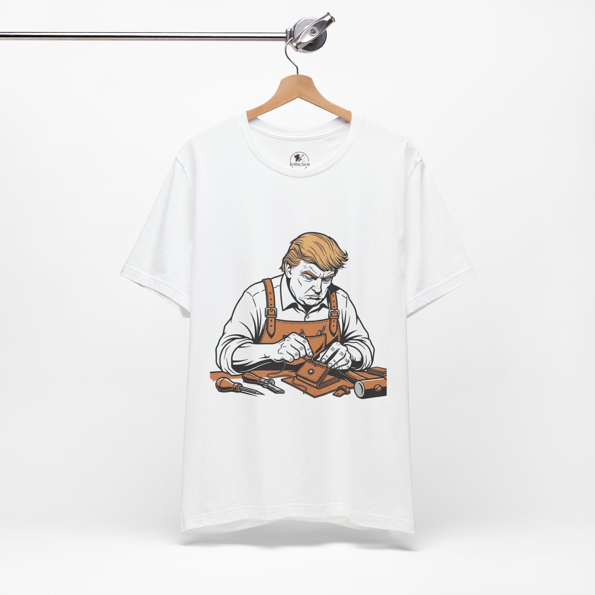 Craftsman Graphic Tee - Workshop T-Shirt for Hobbyists, Unisex Short Sleeve Father's Day Apparel, Artisan Merch - ArtOm_farm™ LEATHER