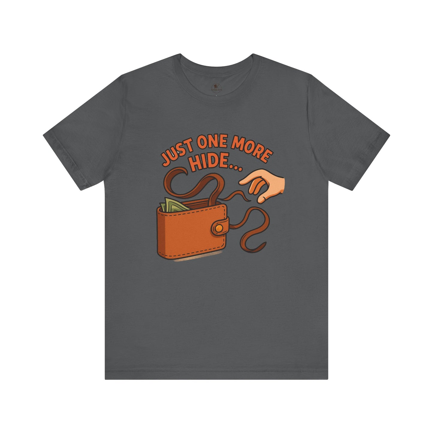 Funny Money Hide T-Shirt - Unisex Jersey Tee for Finance Lovers, Humorous Gift for Casual Wear, Perfect for Birthdays and Holidays - ArtOm_farm™ LEATHER