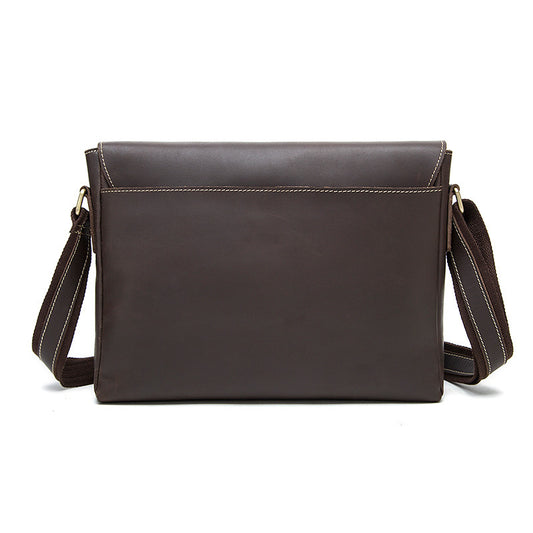 Mary Round Special Crazy Horse Leather Messenger Bag for Men - Retro Leather Watch Storage Box - ArtOm_farm™ LEATHER 