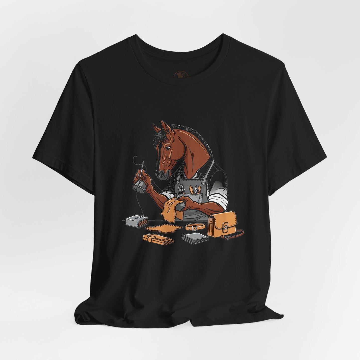 Equestrian Unisex Tee - Funny Horse Shirt for Animal Enthusiasts, Perfect Gift for Horse Lovers - ArtOm_farm™ LEATHER 