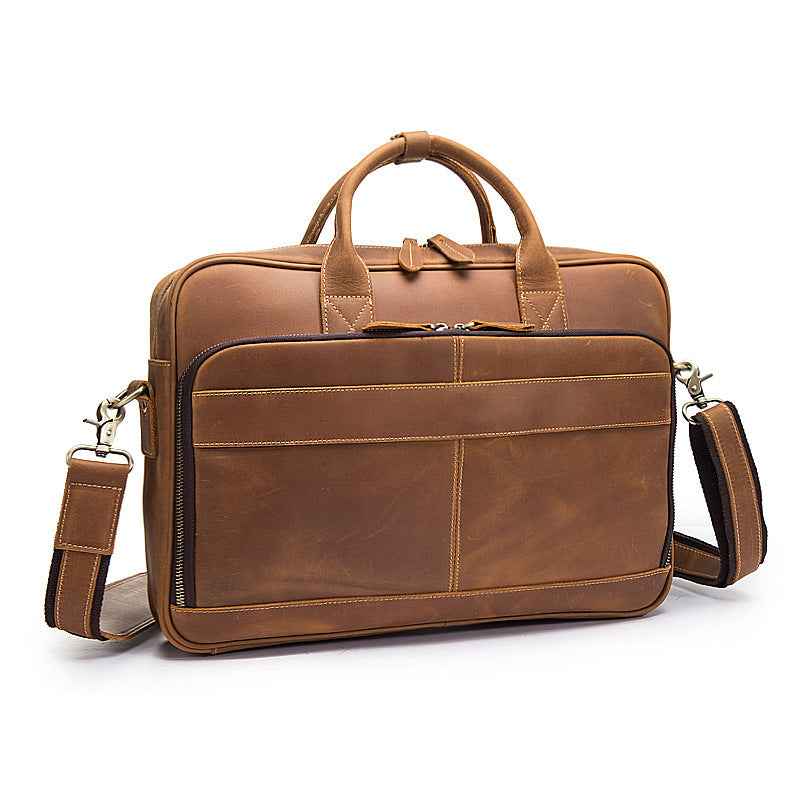 Vintage Leather Men's Bag Crafted from Crazy Horse Leather - ArtOm_farm™ LEATHER