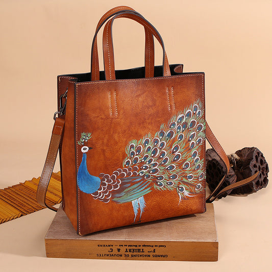 Vintage Leather Handbag for Women - Timeless Style and Elegance - ArtOm_farm™ LEATHER 