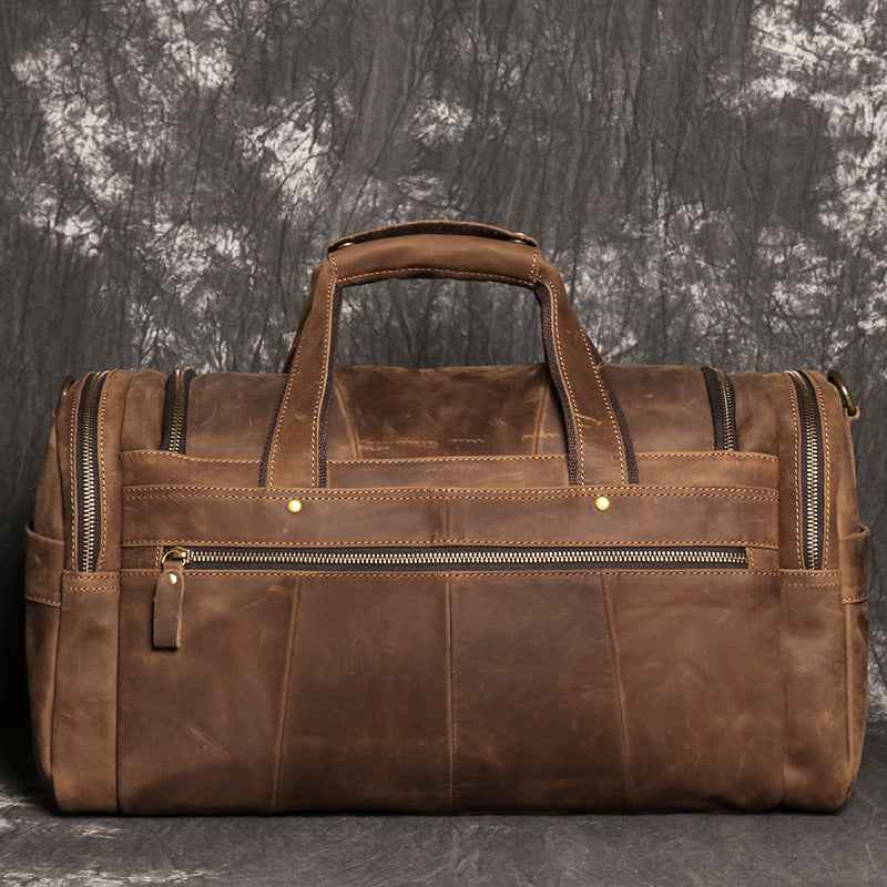 Crazy Horse Leather Travel Bag - Stylish Hand Luggage for Adventurers