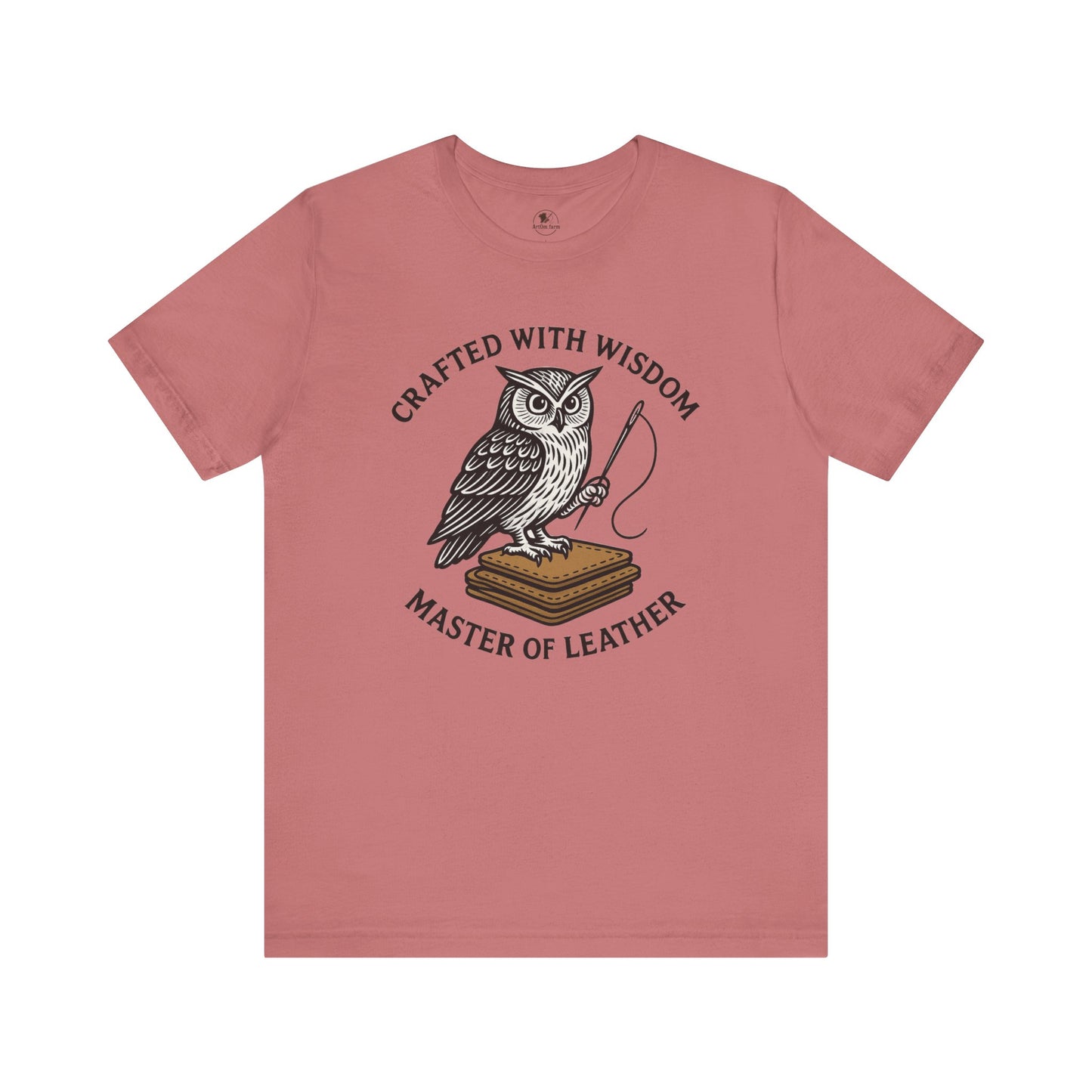 Wise Owl Unisex Tee - Unique Animal Design, Eco-Friendly Apparel for Crafters and Style Enthusiasts - ArtOm_farm™ LEATHER