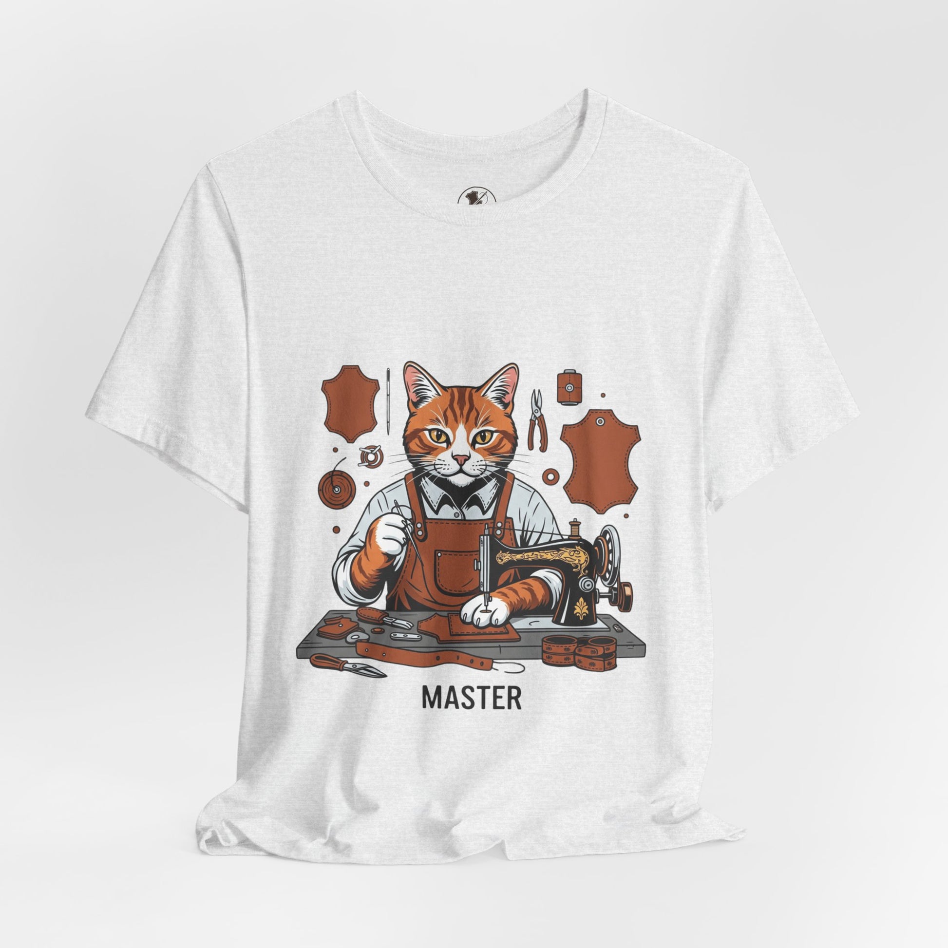 Crafty Cat Master Tee - Funny Cat Shirt for Unisex Pet Lovers, Unique Cat Apparel Gift for Cat Owners - ArtOm_farm™ LEATHER