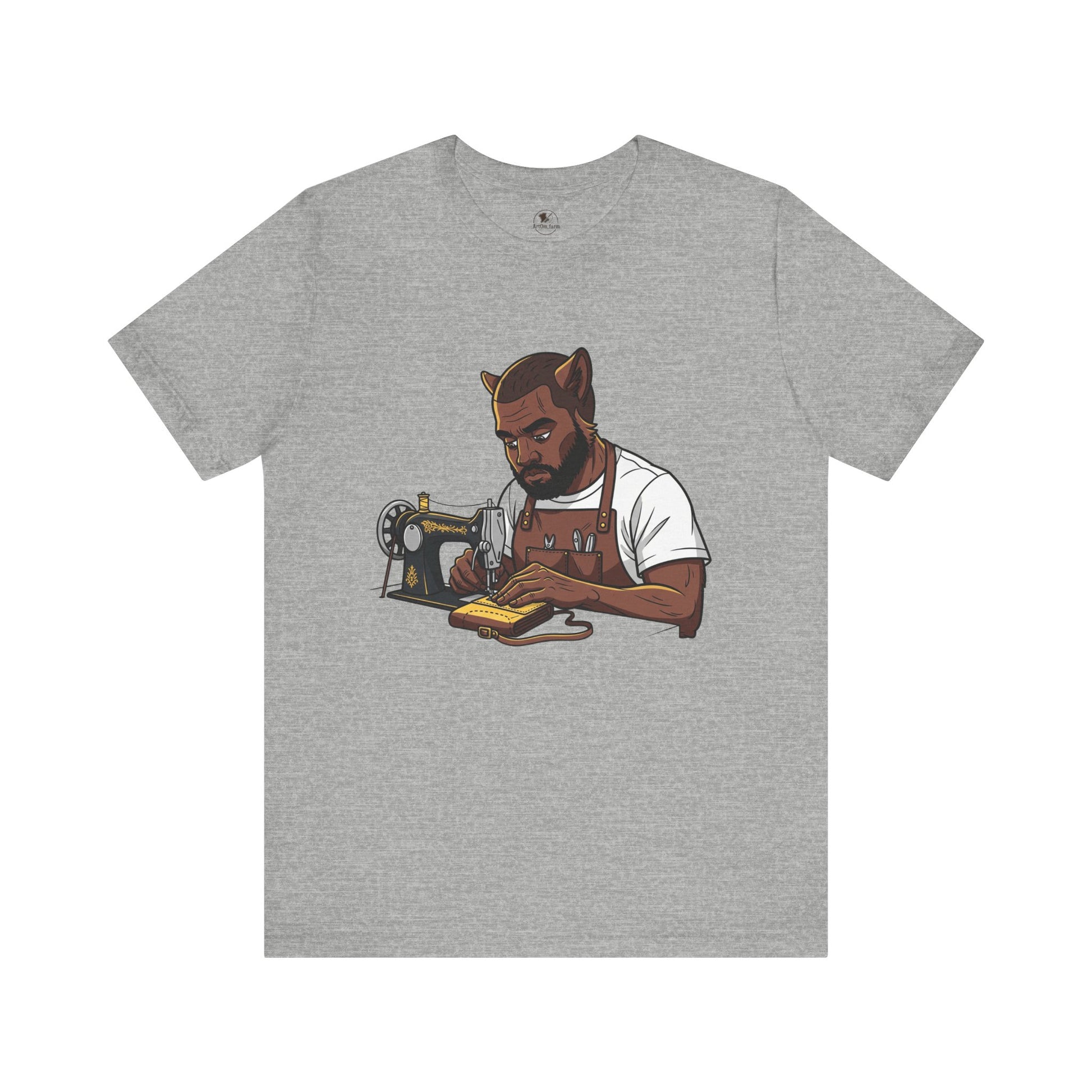 Crafty Cat Sewing T-Shirt, Funny Handmade Apparel for Cat Lovers and Creatives - ArtOm_farm™ LEATHER