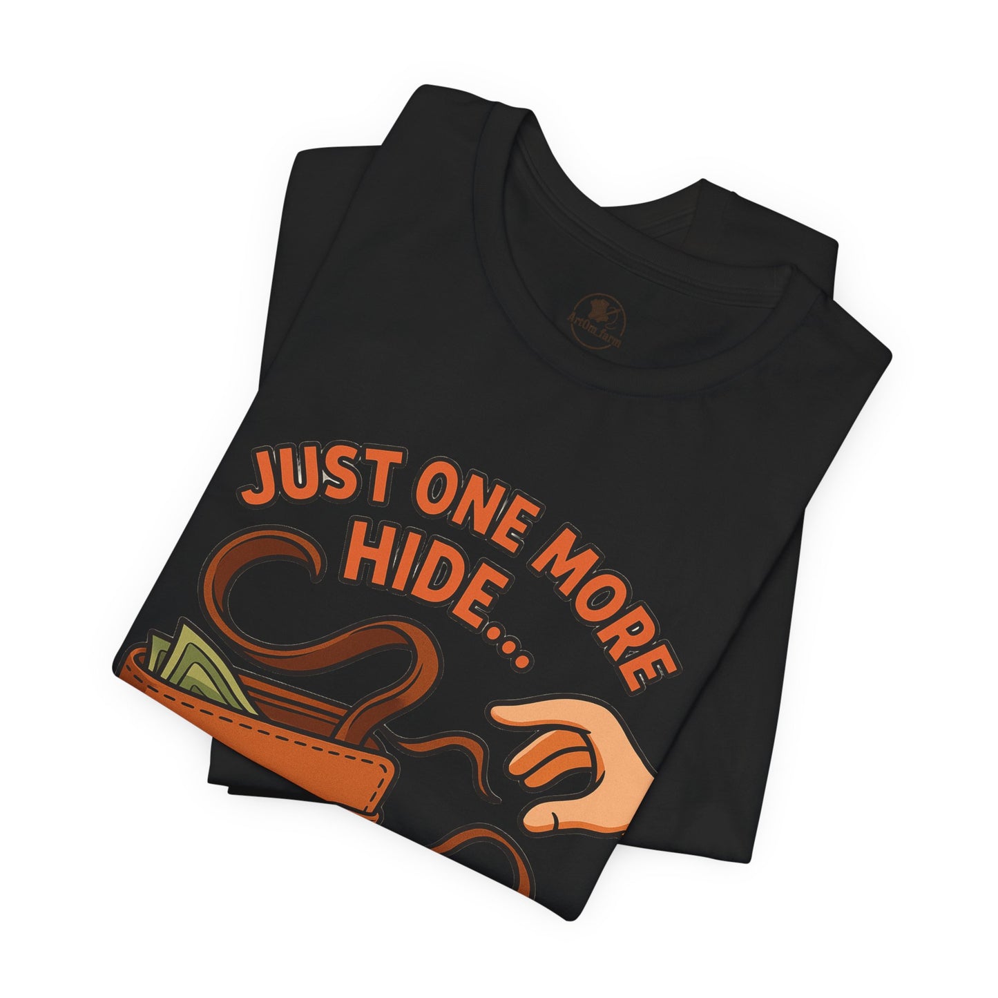 Funny Money Hide T-Shirt - Unisex Jersey Tee for Finance Lovers, Humorous Gift for Casual Wear, Perfect for Birthdays and Holidays - ArtOm_farm™ LEATHER 