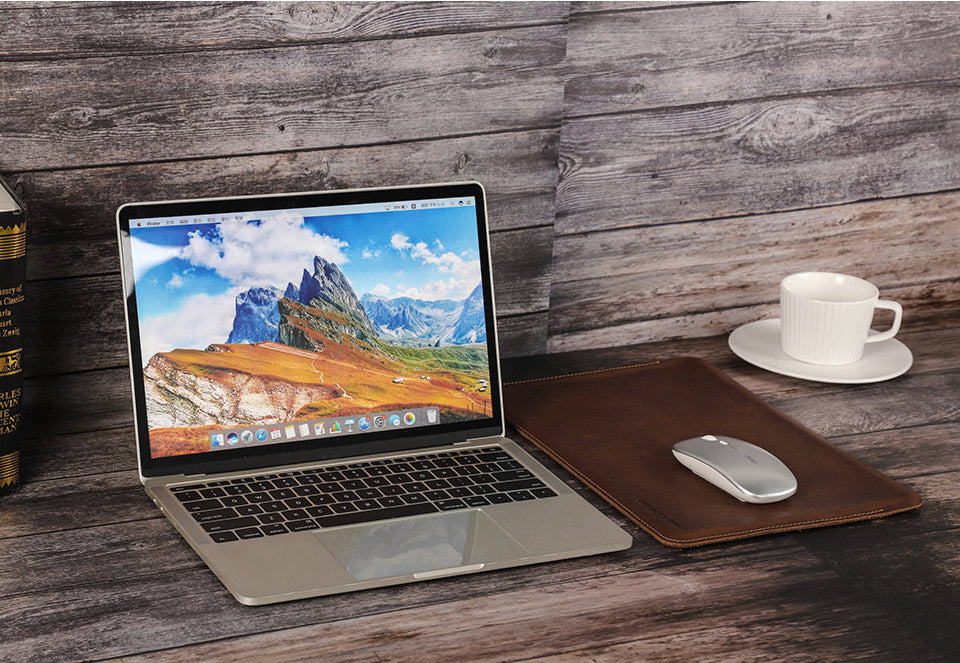 MacBook Pro 13.3 Leather Case - Compatible Crazy Horse Leather Protective Cover - ArtOm_farm™ LEATHER 