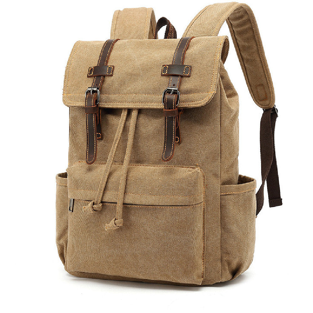 Men's Vintage Leather Backpack - Crazy Horse Leather Outdoor Travel Canvas Bag - ArtOm_farm™ LEATHER 