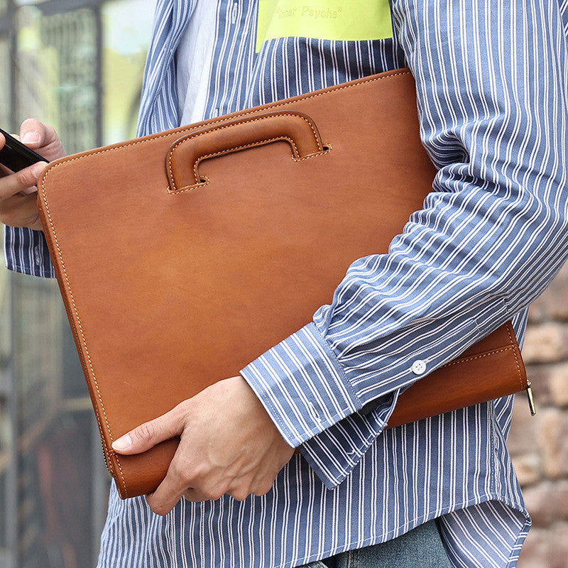 Crazy Horse Leather Laptop Case for 13.3 Inch Computers - Portable Retro Style - ArtOm_farm™ LEATHER