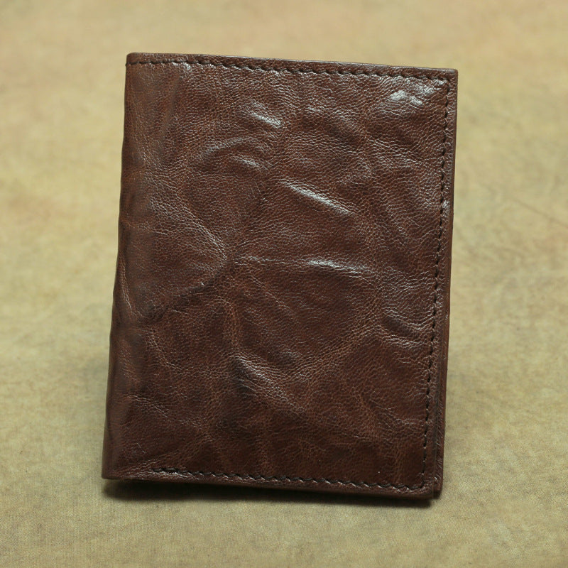 Simple Retro Vintage Leather Wallet for Timeless Style - ArtOm_farm™ LEATHER 