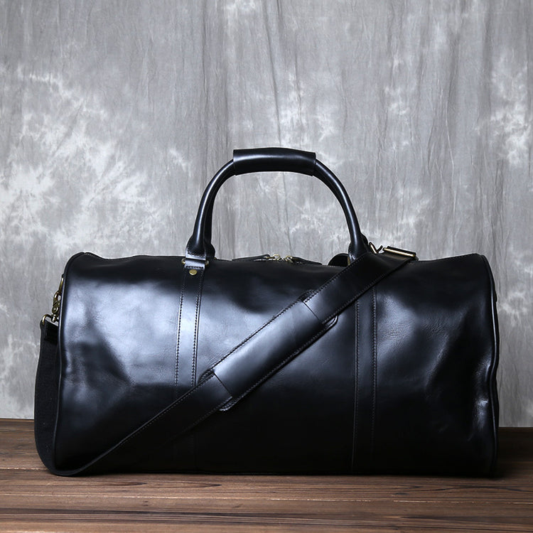 Retro Leather Travel Bag - Crazy Horse Leather Wear Trolley Case for Large Capacity Travel - ArtOm_farm™ LEATHER