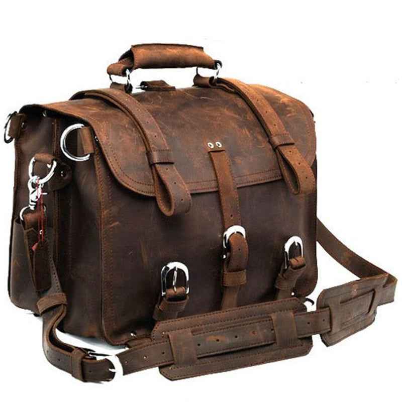 Vintage Leather Duffle Bag - Your Stylish Crazy Horse Leather Travel Companion - ArtOm_farm™ LEATHER
