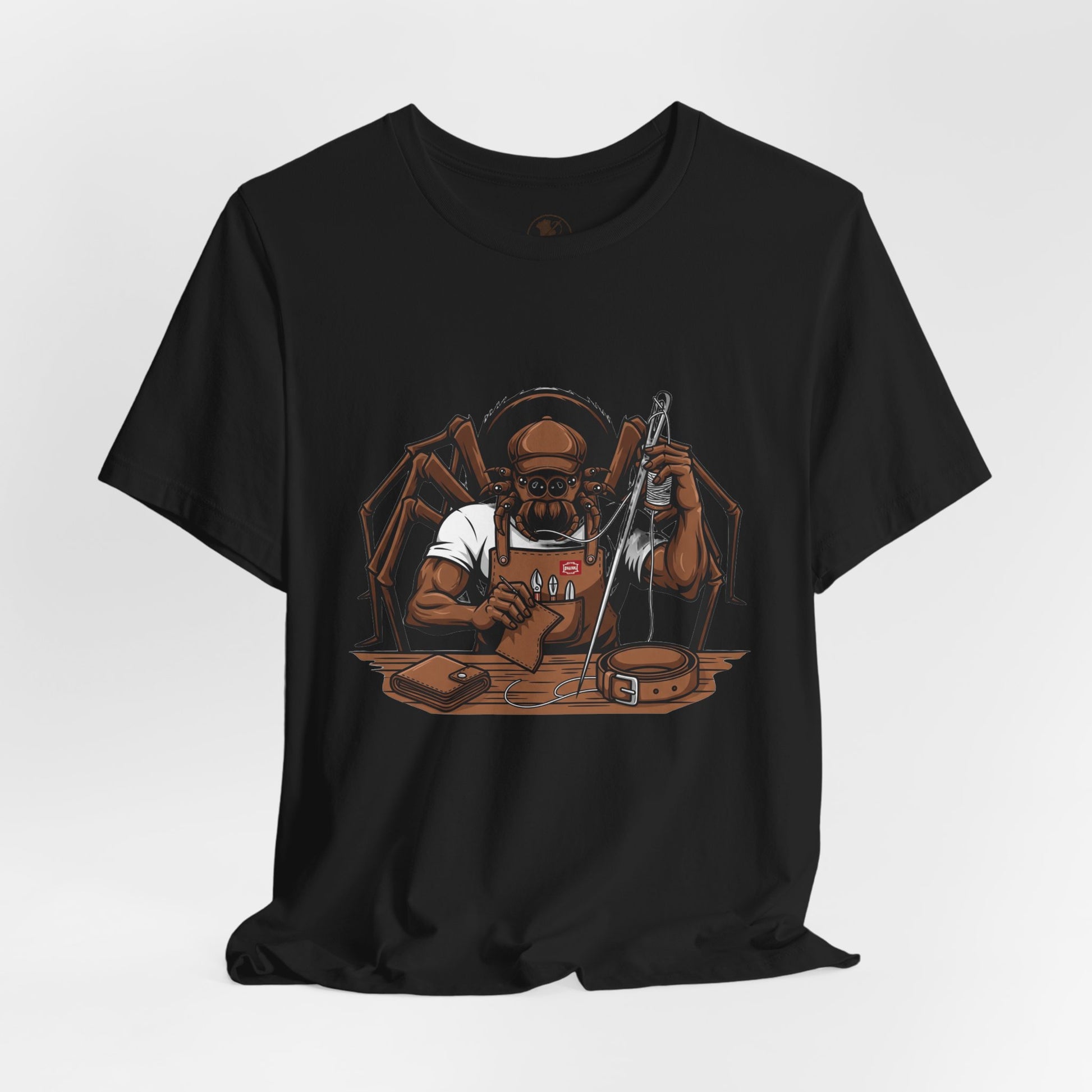 Spider-Man Graphic Tee for Unisex, Fun Short Sleeve Jersey Top, Perfect Gift for Comic Lovers, Casual Wear, Halloween Costume Essential - ArtOm_farm™ LEATHER 