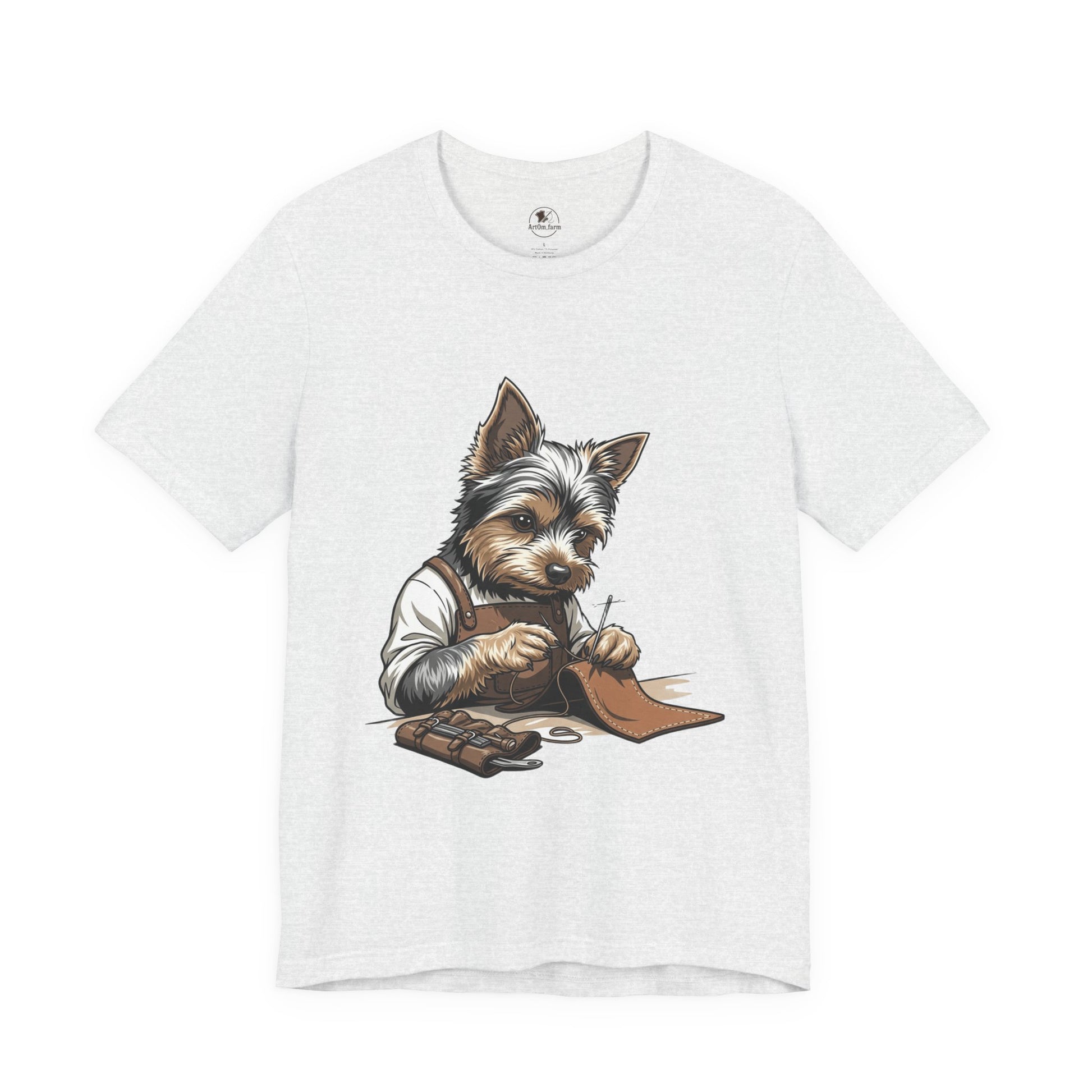 Crafty Canine T-Shirt, Funny Dog Lover Gift, Cute Animal Tee for Pet Owners, Casual Wear for Artisan Friends - ArtOm_farm™ LEATHER