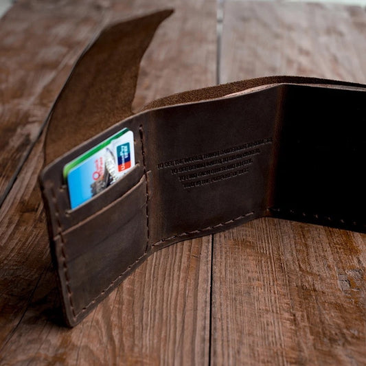 Personalized Horse Leather Wallet - Retro Day Dreamer Design - ArtOm_farm™ LEATHER 