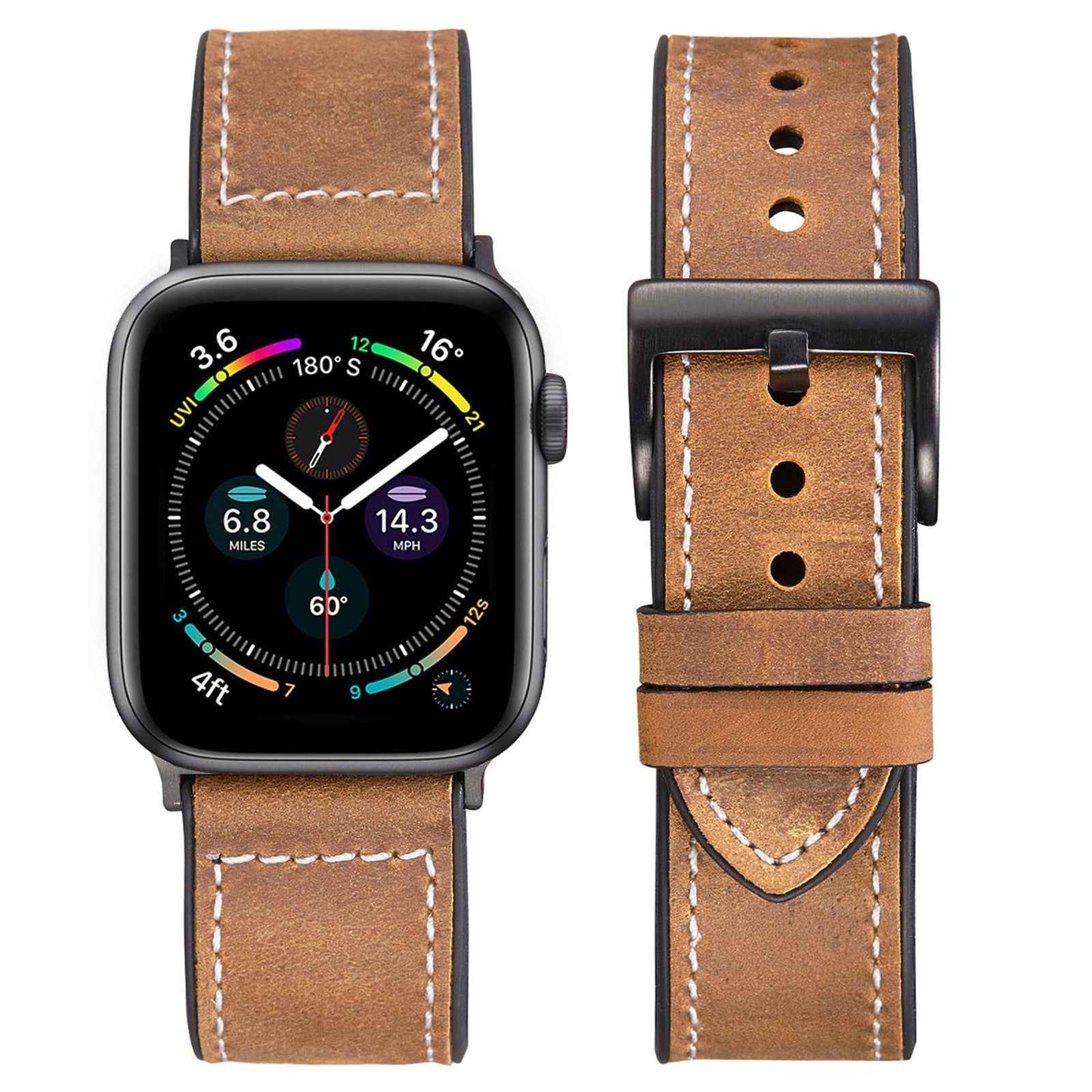 Silicone Leather Watch Strap - Crazy Horse Retro Thin Design Patch