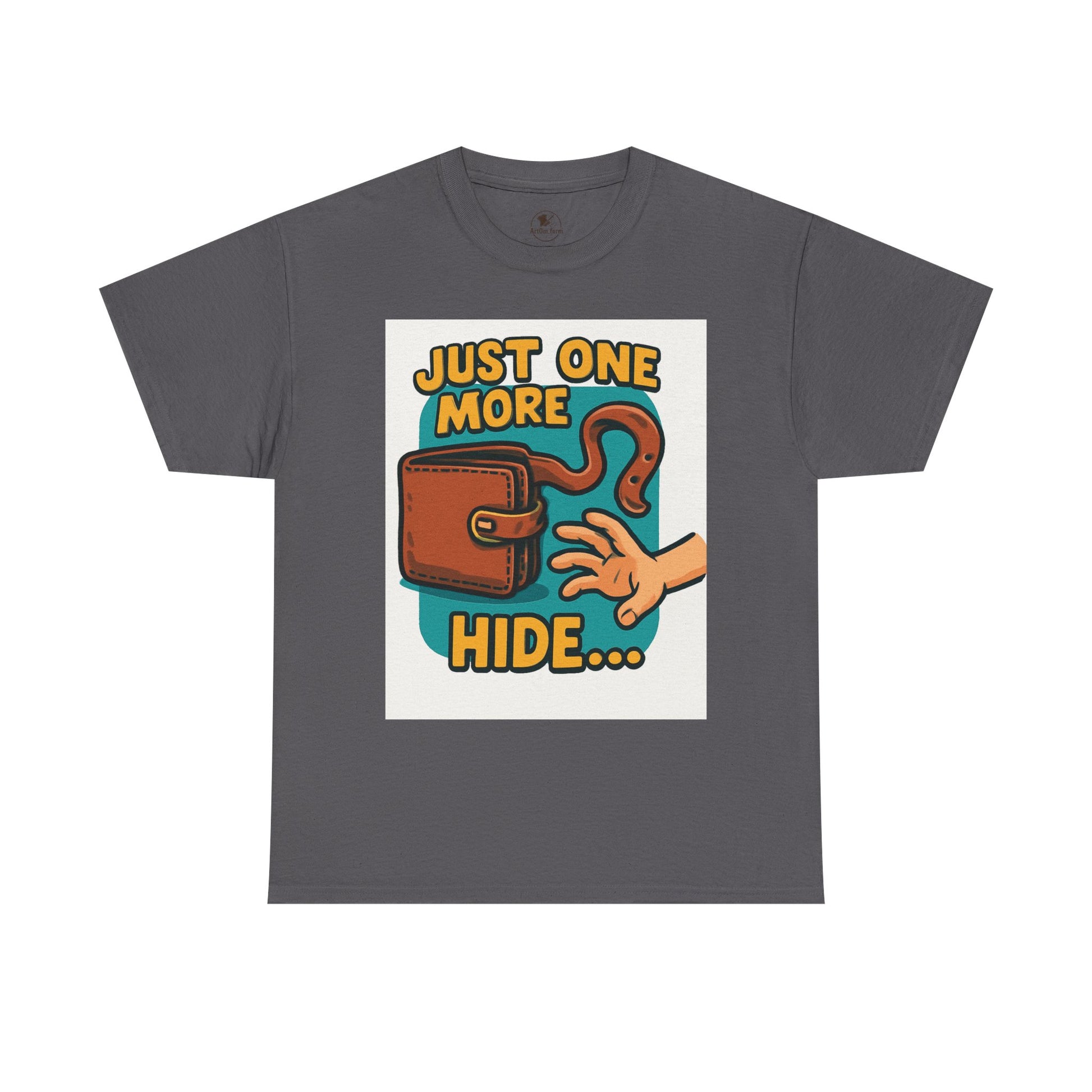 Funny Gamer T-Shirt - Unisex Heavy Cotton Tee, Just One More Hide, Unique Gift for Gamers, Casual Wear, Humorous Birthday Shirt - ArtOm_farm™ LEATHER