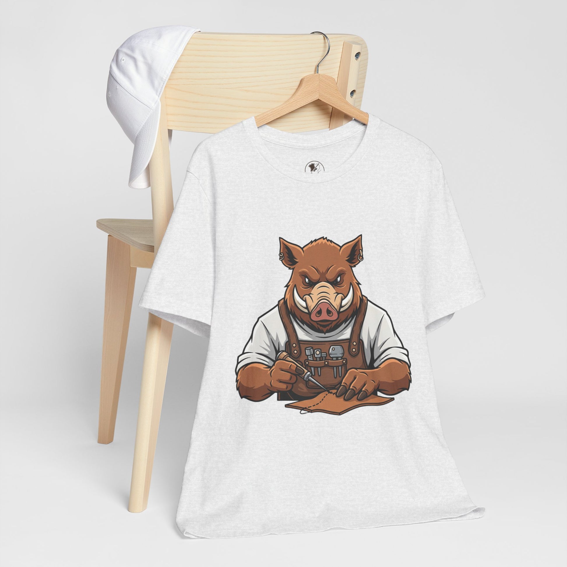 Crafty Pig Graphic Shirt - Fun Unisex Tee for Animal Lovers, Casual Birthday Apparel, and Funny Gift - ArtOm_farm™ LEATHER 