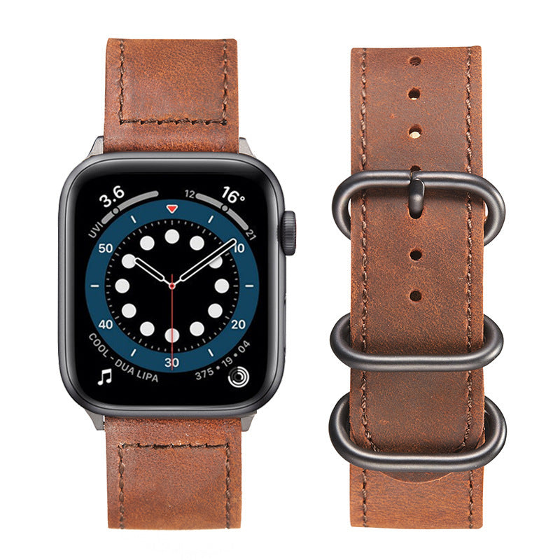 Vintage Leather Strap - Double Iron Design for Timeless Elegance - ArtOm_farm™ LEATHER 