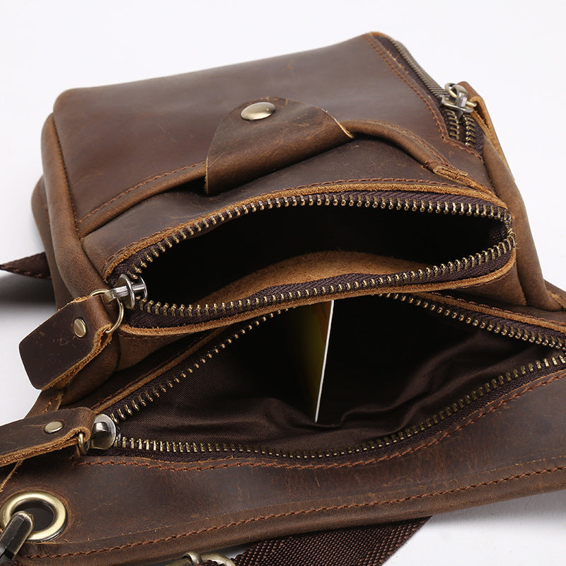 The new crazy horse leather satchel bag - vintage retro leather purse for men - ArtOm_farm™ LEATHER