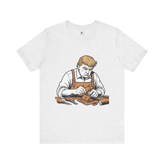 Craftsman Graphic Tee - Workshop T-Shirt for Hobbyists, Unisex Short Sleeve Father's Day Apparel, Artisan Merch - ArtOm_farm™ LEATHER
