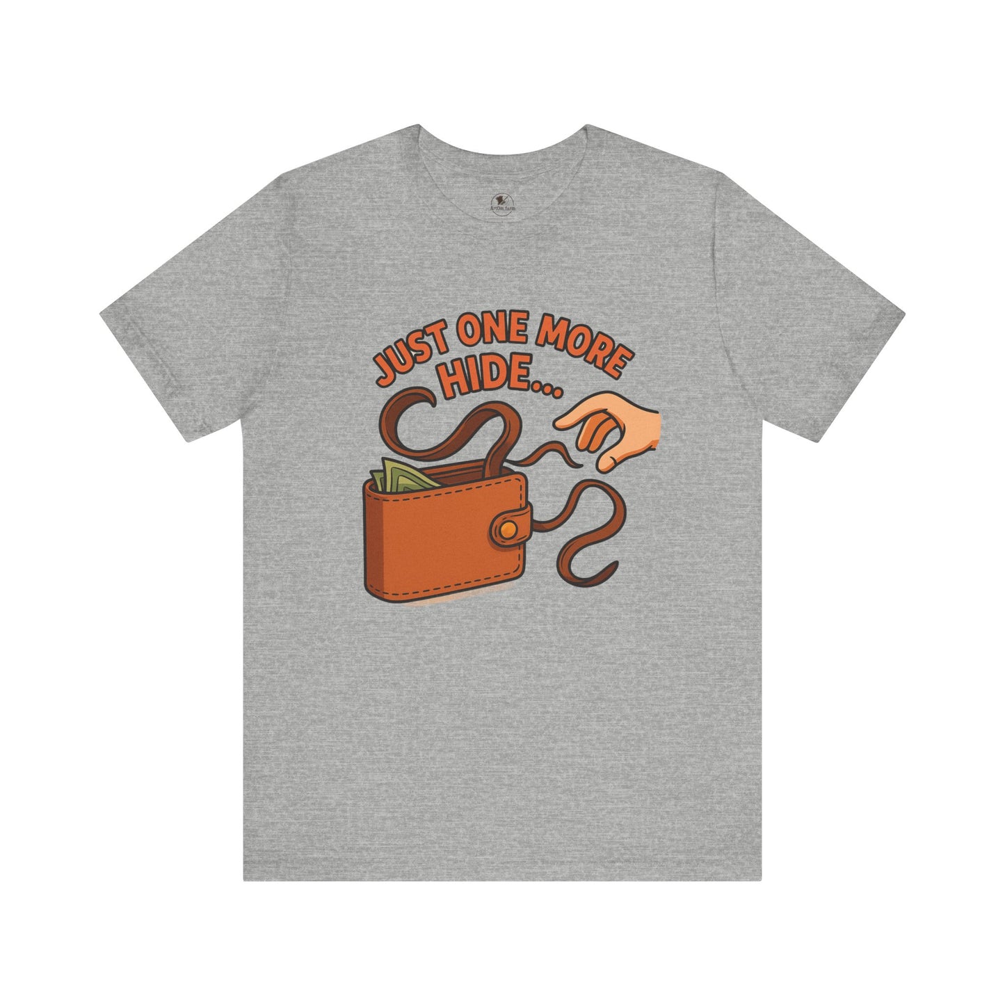 Funny Money Hide T-Shirt - Unisex Jersey Tee for Finance Lovers, Humorous Gift for Casual Wear, Perfect for Birthdays and Holidays - ArtOm_farm™ LEATHER