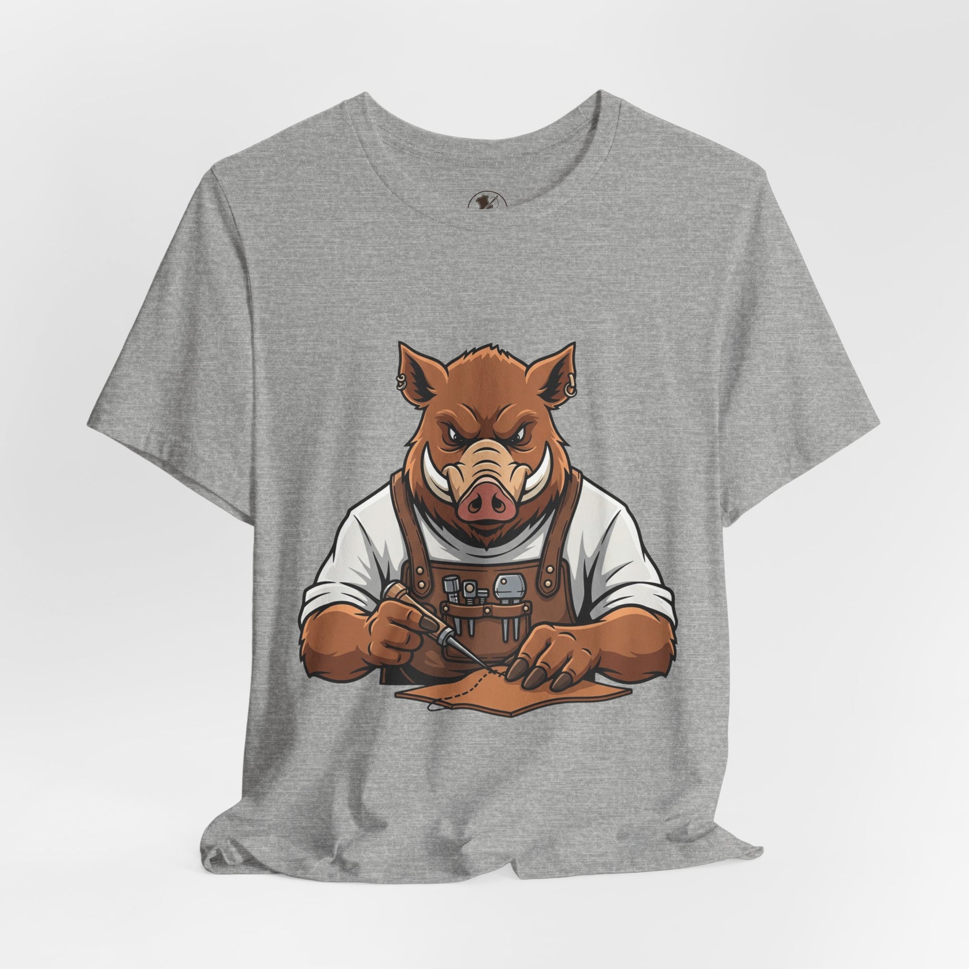 Crafty Pig Graphic Shirt - Fun Unisex Tee for Animal Lovers, Casual Birthday Apparel, and Funny Gift - ArtOm_farm™ LEATHER 