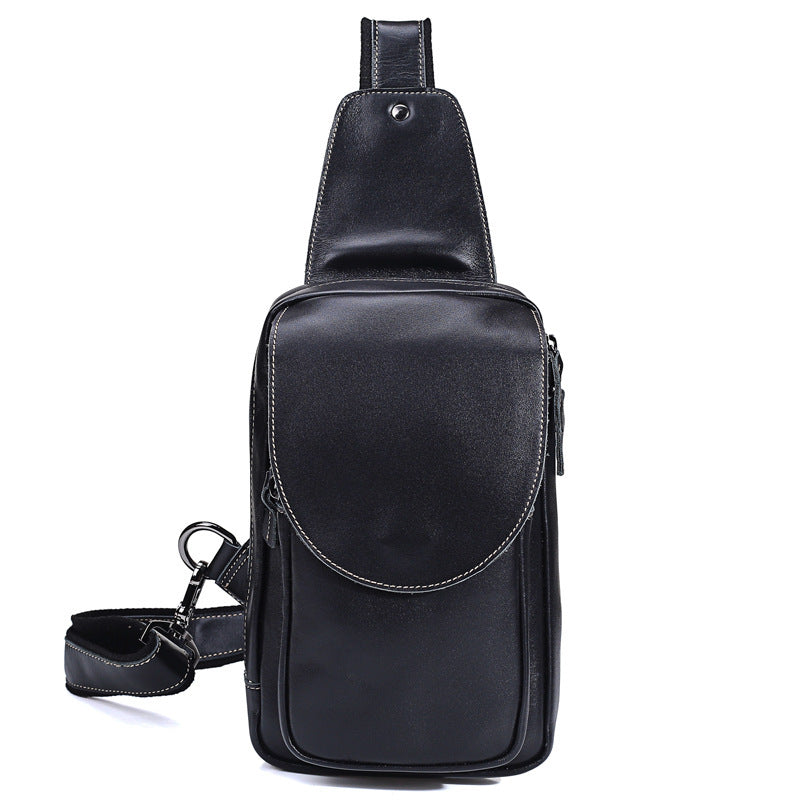 2025 New Vintage Leather Chest Pack for Men - Crazy Horse Leather Satchel Small Leather Shoulder Bag for Sports and Leisure - ArtOm_farm™ LEATHER 