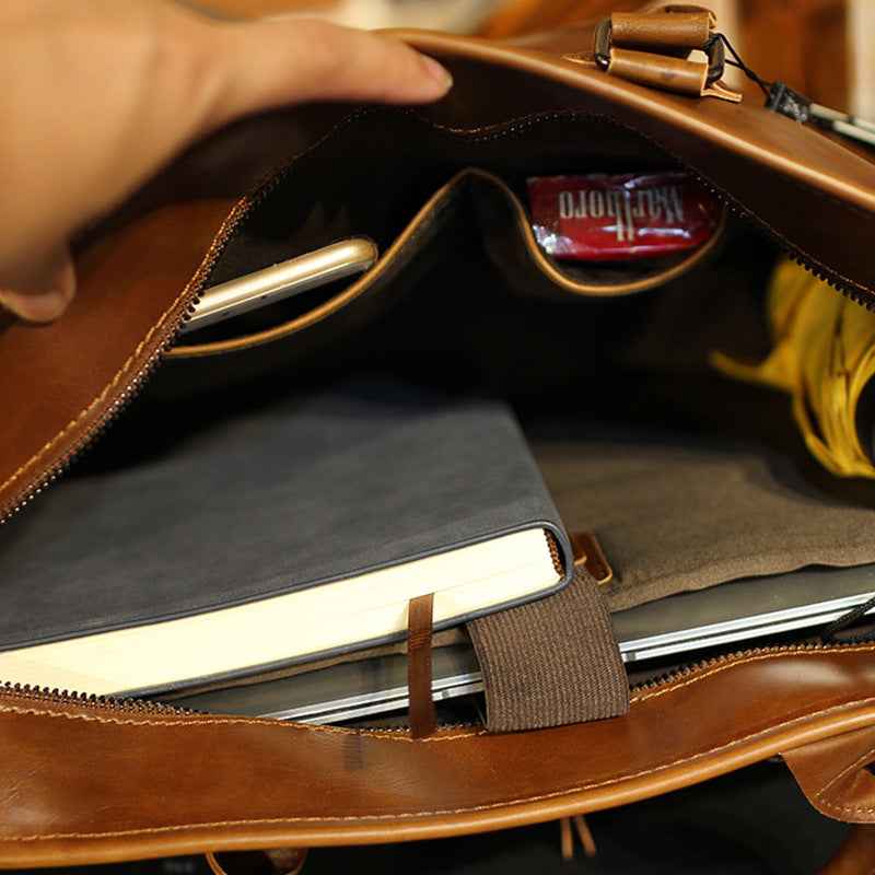 Crazy Horse Leather Handbag for Men - Premium Quality and Stylish Design - ArtOm_farm™ LEATHER