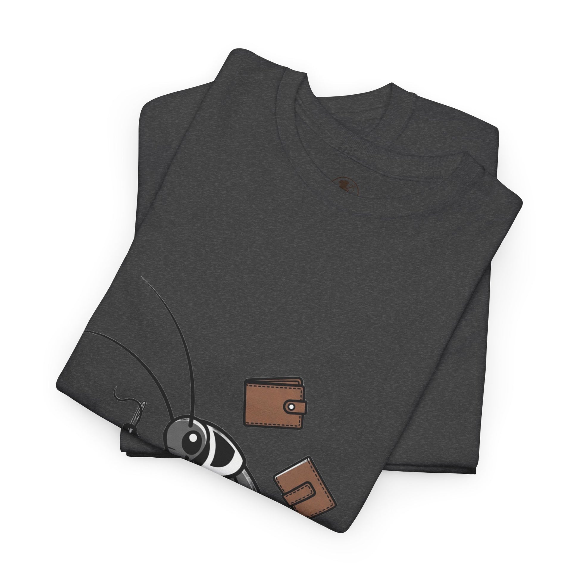 Cockroach Baker Unisex Heavy Cotton Tee - Funny Graphic Tee for Animal Lovers, Perfect Gift for Home Cooks - ArtOm_farm™ LEATHER 