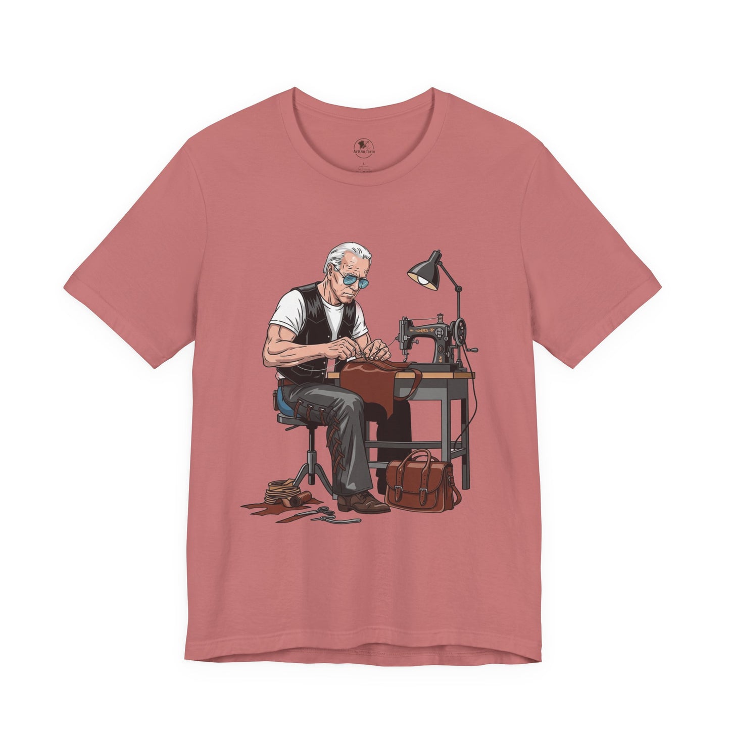 Craftsman Tee for Makers - Perfect Father's Day Gift for Sewing Enthusiasts and Artisan Apparel - ArtOm_farm™ LEATHER 
