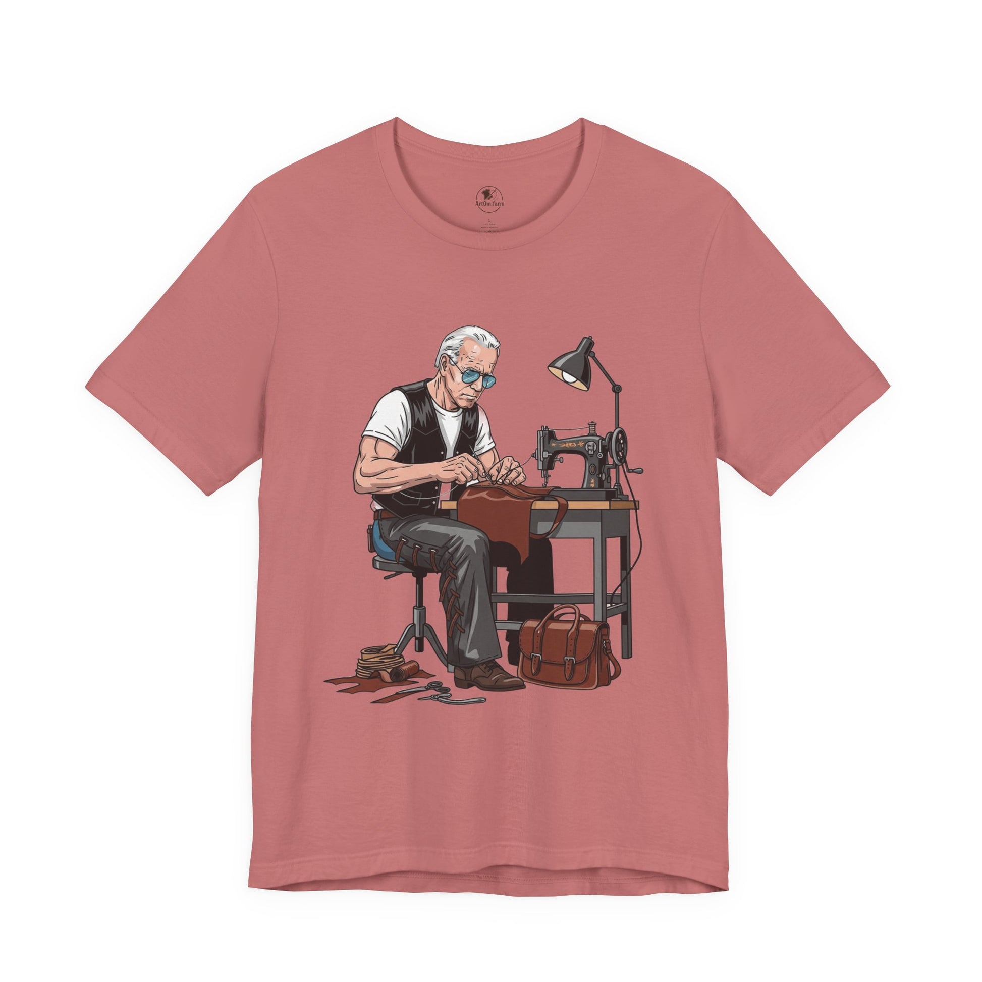 Craftsman Tee for Makers - Perfect Father's Day Gift for Sewing Enthusiasts and Artisan Apparel - ArtOm_farm™ LEATHER 