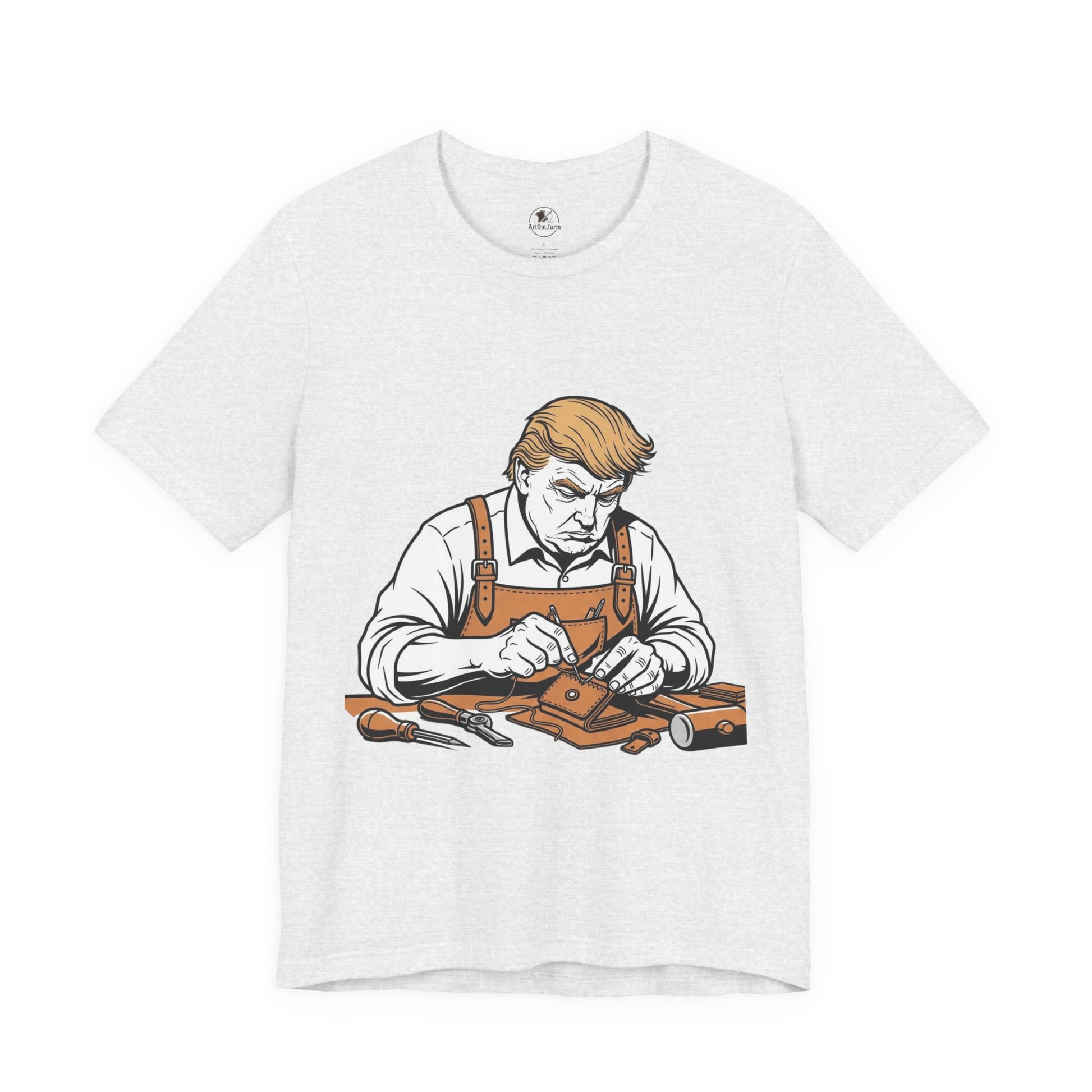 Craftsman Graphic Tee - Workshop T-Shirt for Hobbyists, Unisex Short Sleeve Father's Day Apparel, Artisan Merch - ArtOm_farm™ LEATHER
