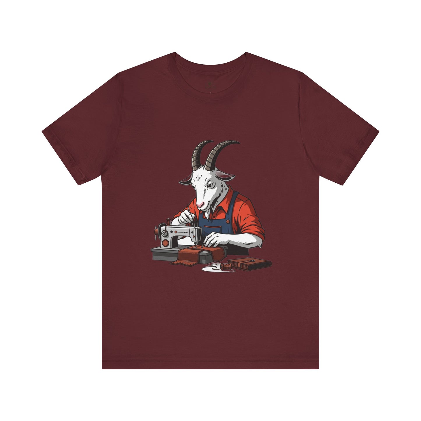 Creative Goat Tailor Tee - Funny Graphic Shirt for Crafters and Art Lovers, Unique Quirky Gift for Casual Wear - ArtOm_farm™ LEATHER