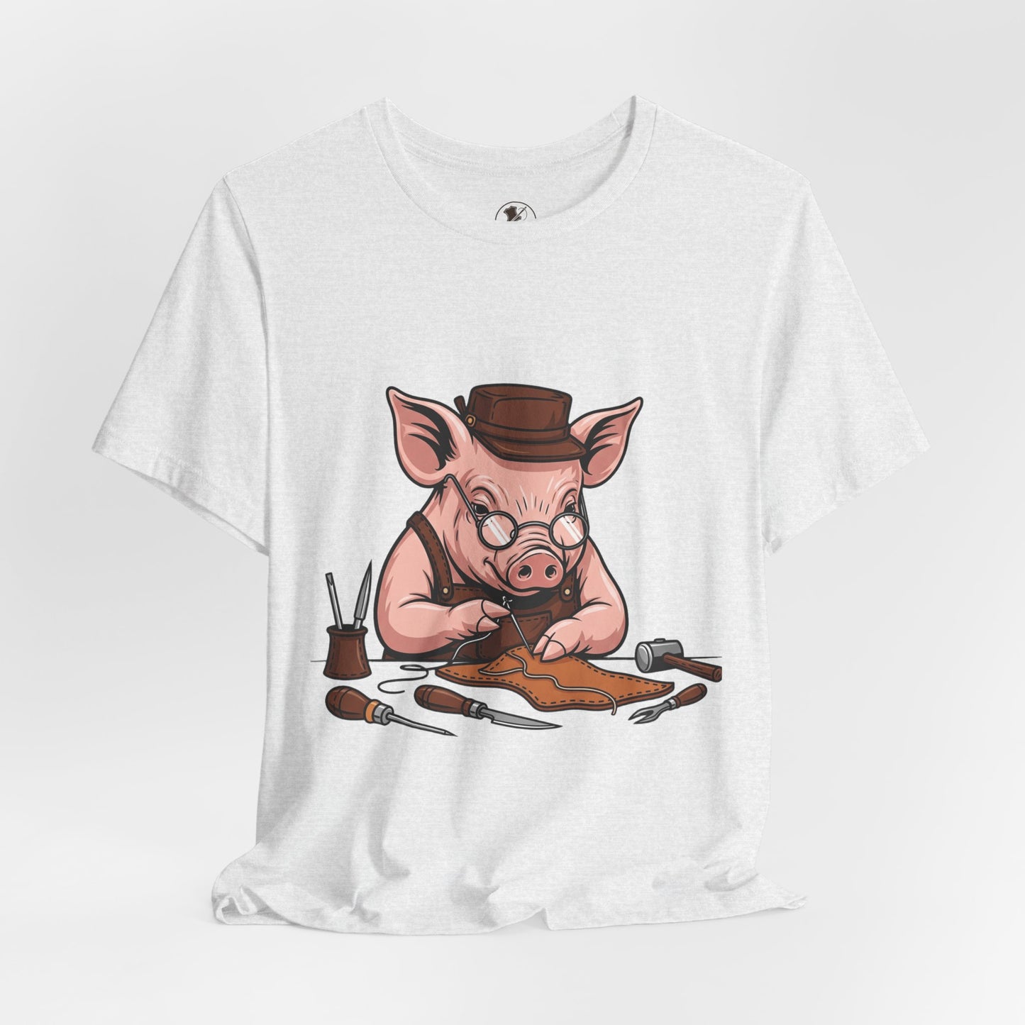 Pig Carver Tee - Funny Pig Shirt for Animal Lovers, Unique Crafting Humor Apparel, Perfect Farm Style Gift - ArtOm_farm™ LEATHER
