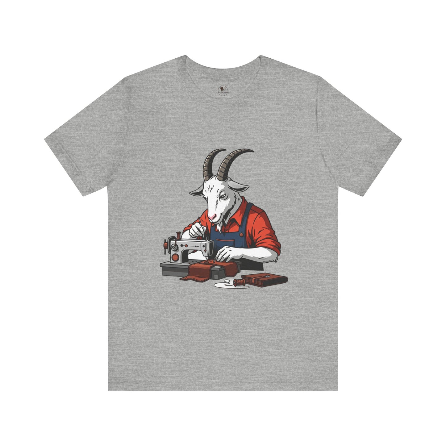 Creative Goat Tailor Tee - Funny Graphic Shirt for Crafters and Art Lovers, Unique Quirky Gift for Casual Wear - ArtOm_farm™ LEATHER