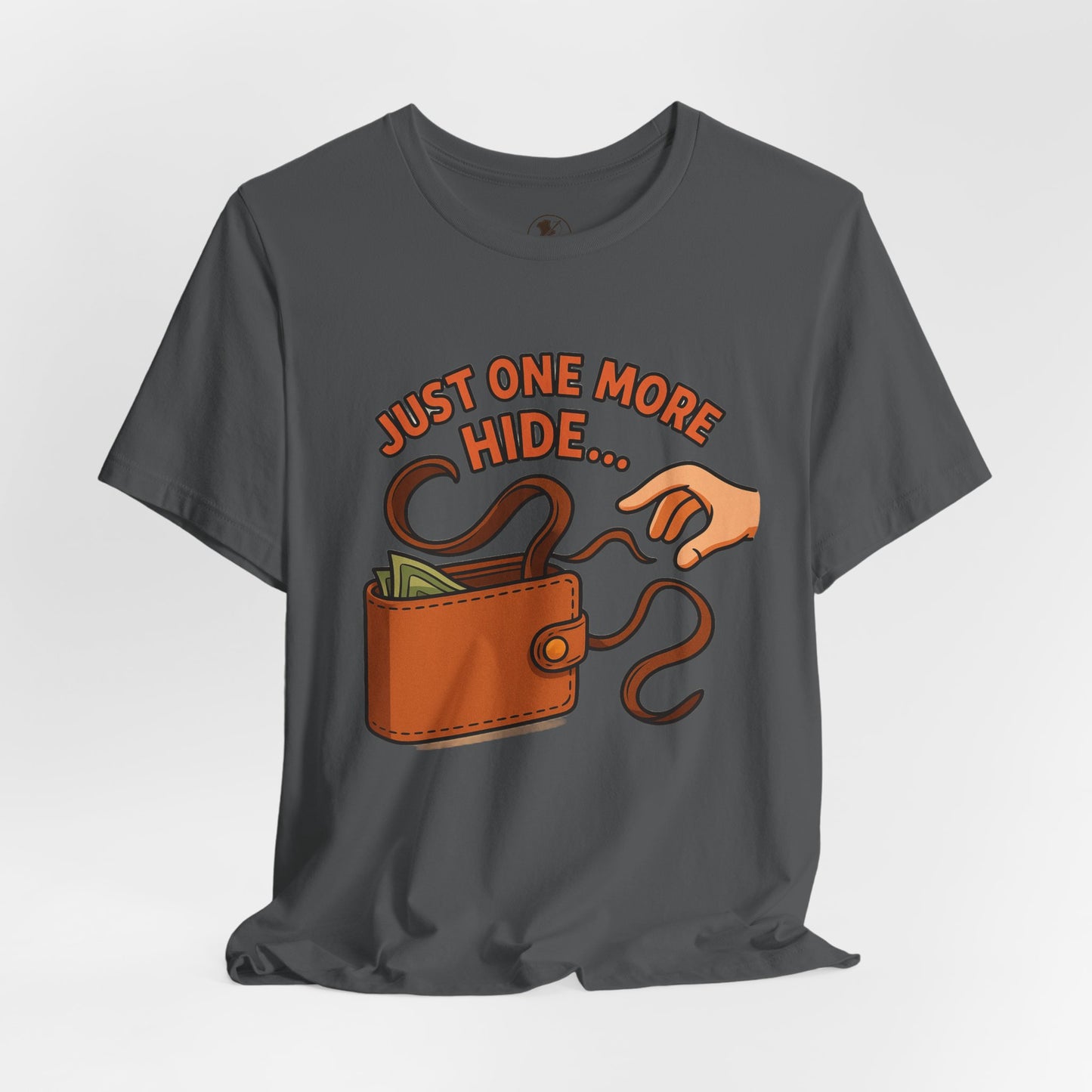 Funny Money Hide T-Shirt - Unisex Jersey Tee for Finance Lovers, Humorous Gift for Casual Wear, Perfect for Birthdays and Holidays