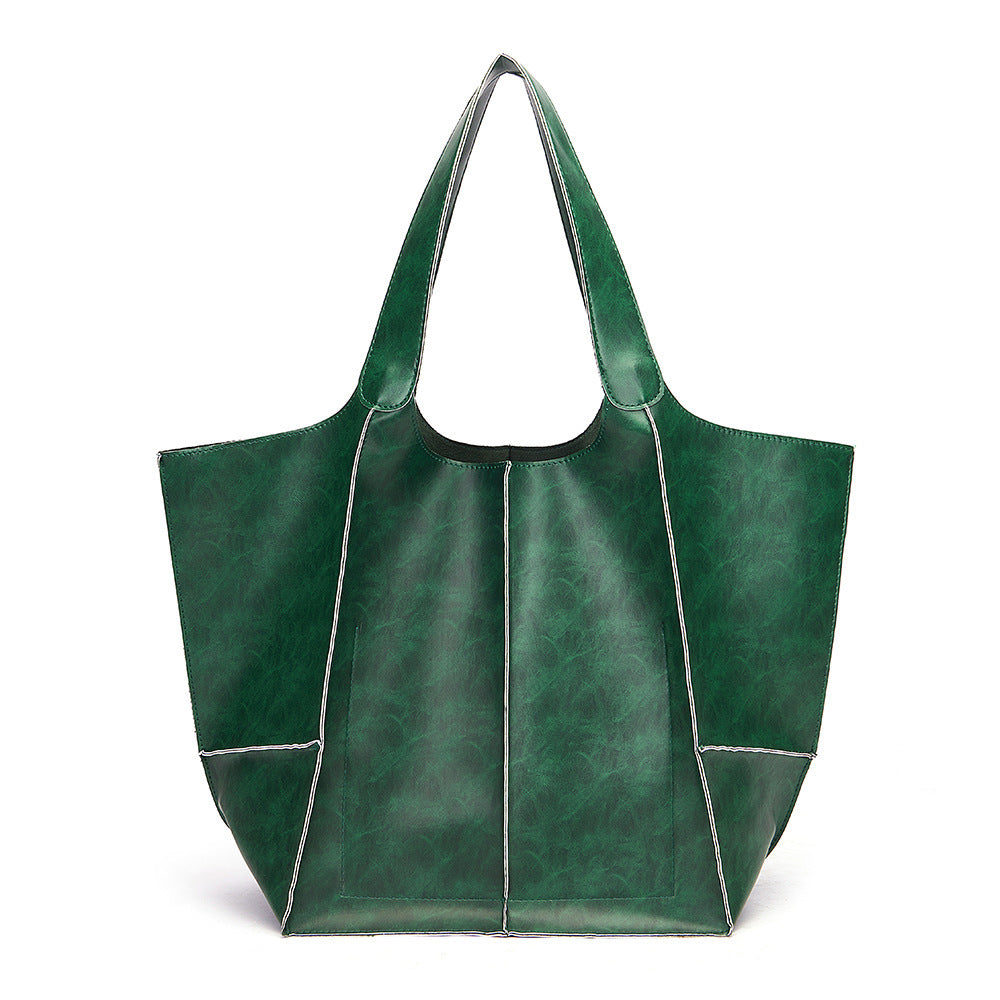 Shoulder Handbag Oil Wax Leather - Vintage Soft Leather Design - ArtOm_farm™ LEATHER 
