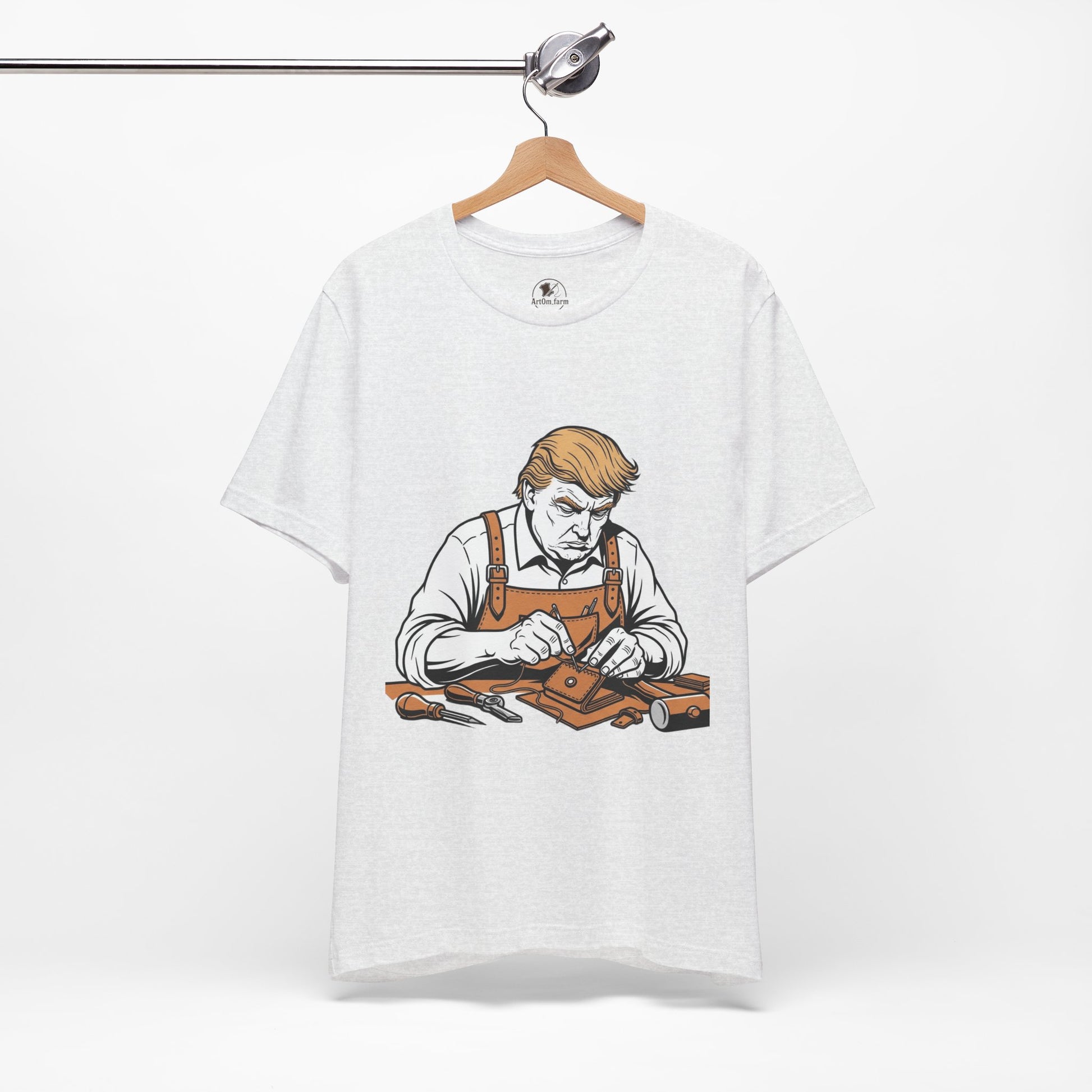 Craftsman Graphic Tee - Workshop T-Shirt for Hobbyists, Unisex Short Sleeve Father's Day Apparel, Artisan Merch - ArtOm_farm™ LEATHER 