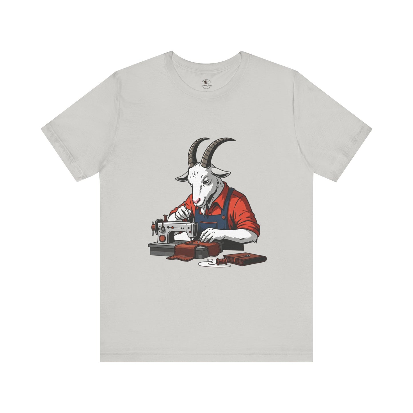 Creative Goat Tailor Tee - Funny Graphic Shirt for Crafters and Art Lovers, Unique Quirky Gift for Casual Wear - ArtOm_farm™ LEATHER