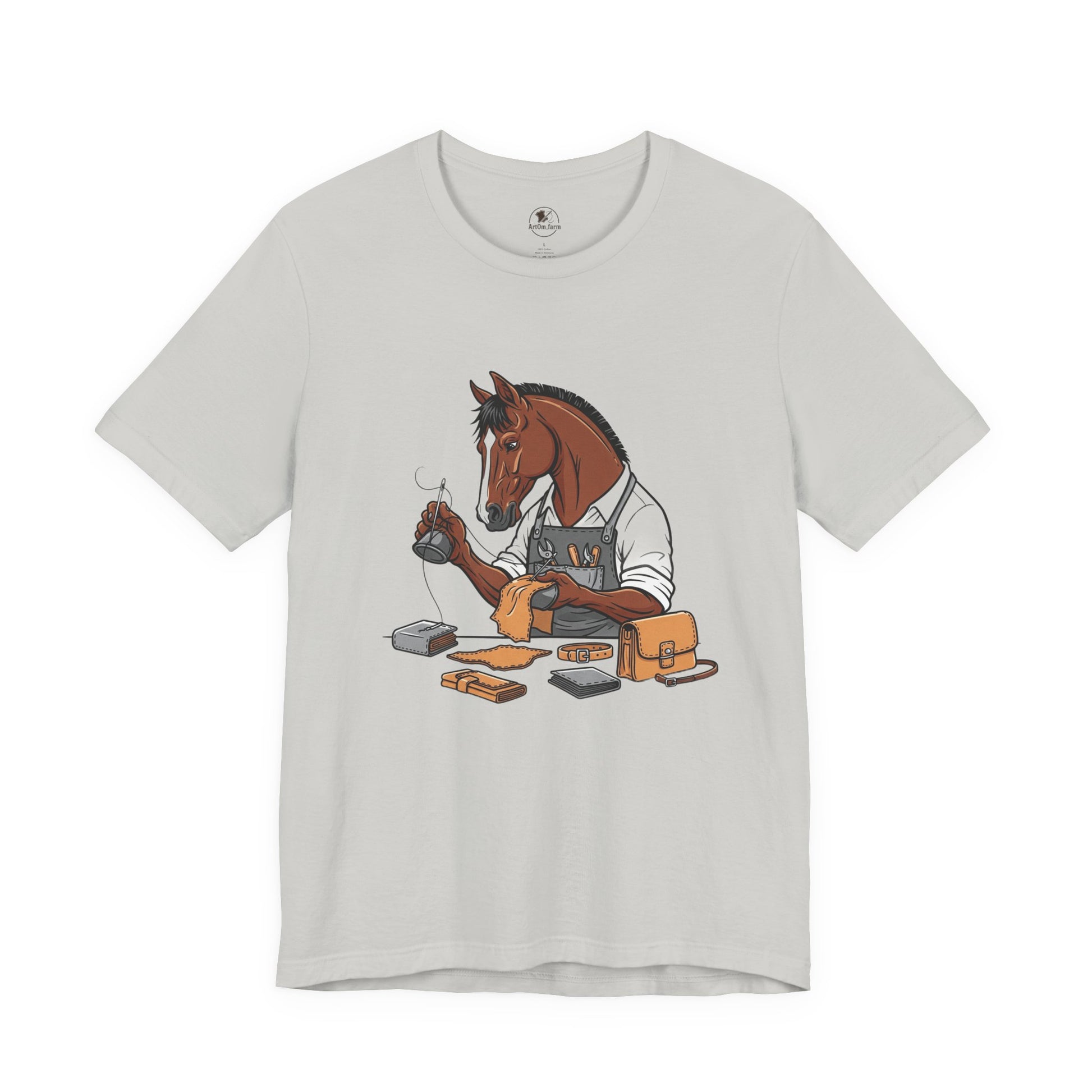 Equestrian Unisex Tee - Funny Horse Shirt for Animal Enthusiasts, Perfect Gift for Horse Lovers - ArtOm_farm™ LEATHER 